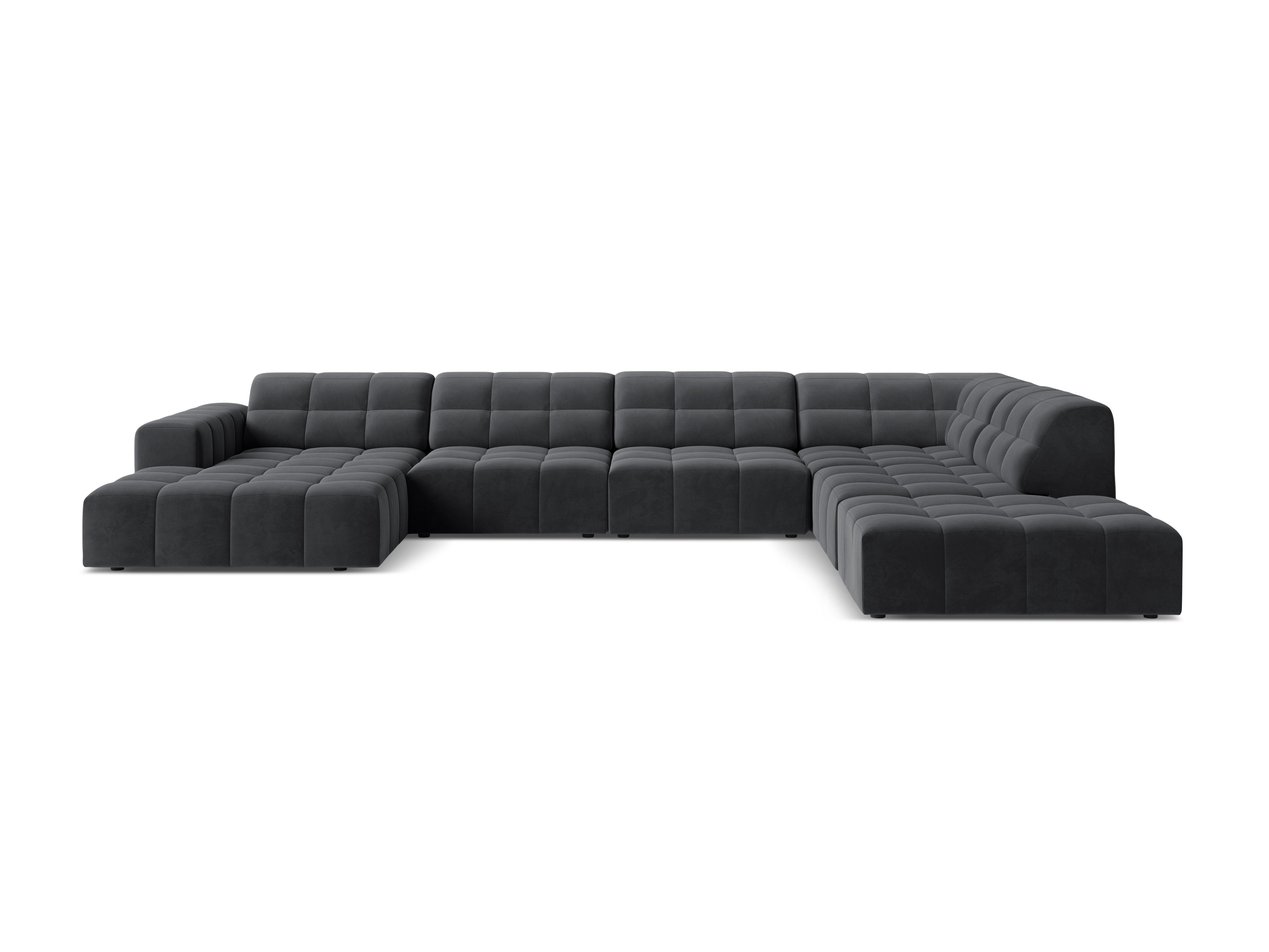 A corner in shape at velvet right -sided chicago dark gray