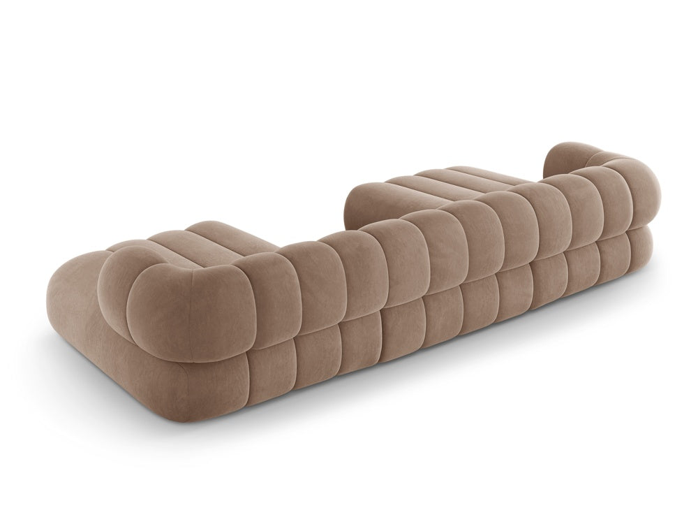 KOGE dark beige velvet panoramic sofa for 6 people