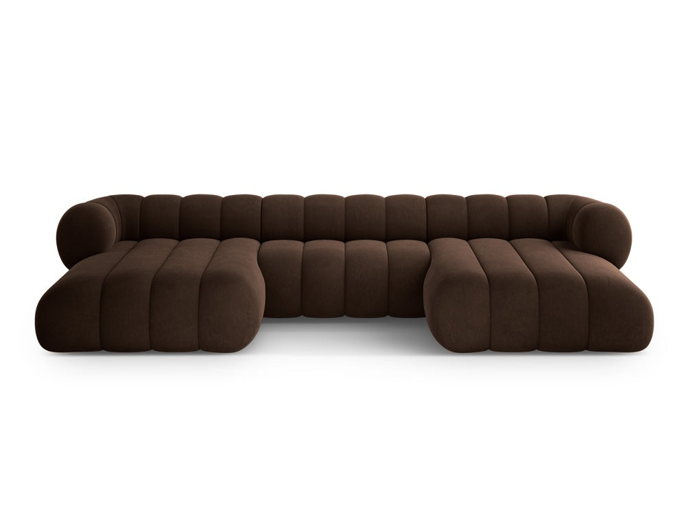 KOGE chocolate velvet panoramic sofa for 6 people