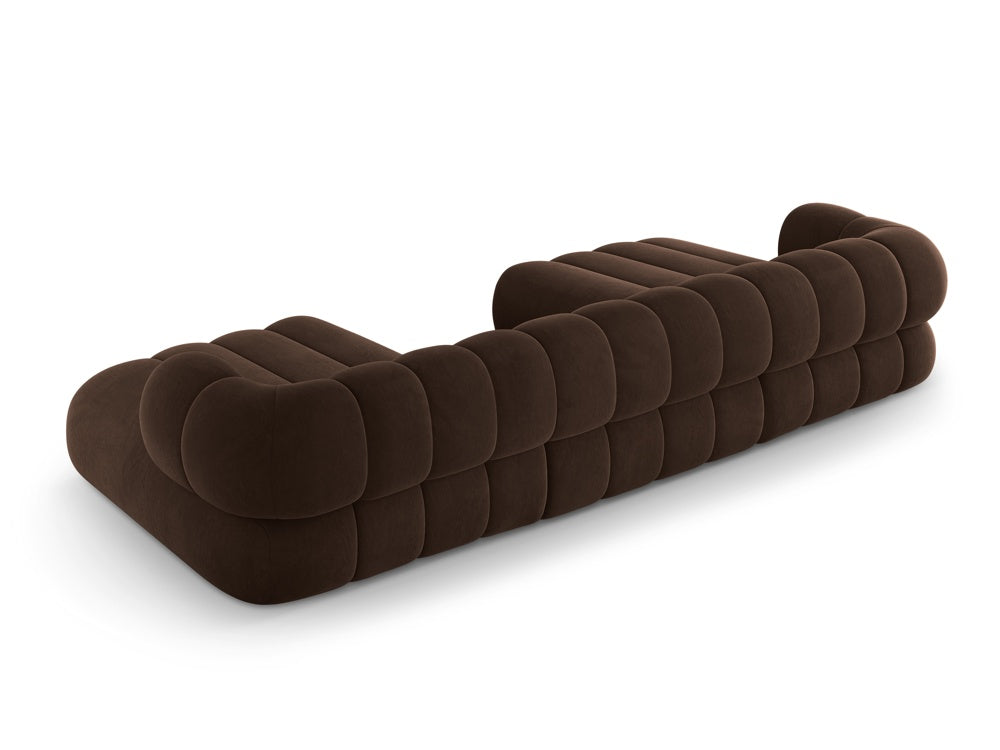 KOGE chocolate velvet panoramic sofa for 6 people