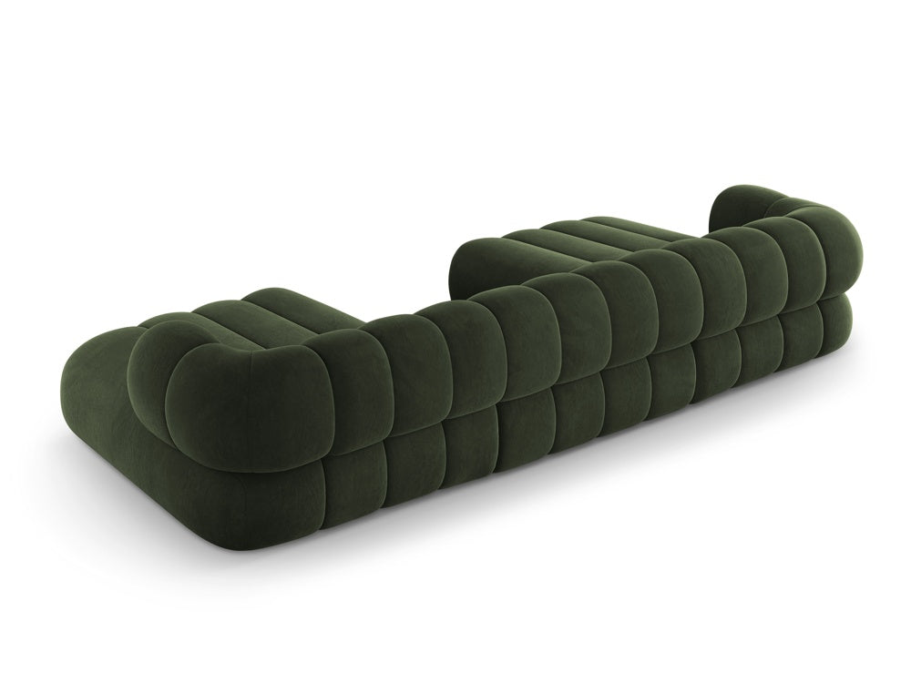 KOGE green velvet panoramic sofa for 6 people