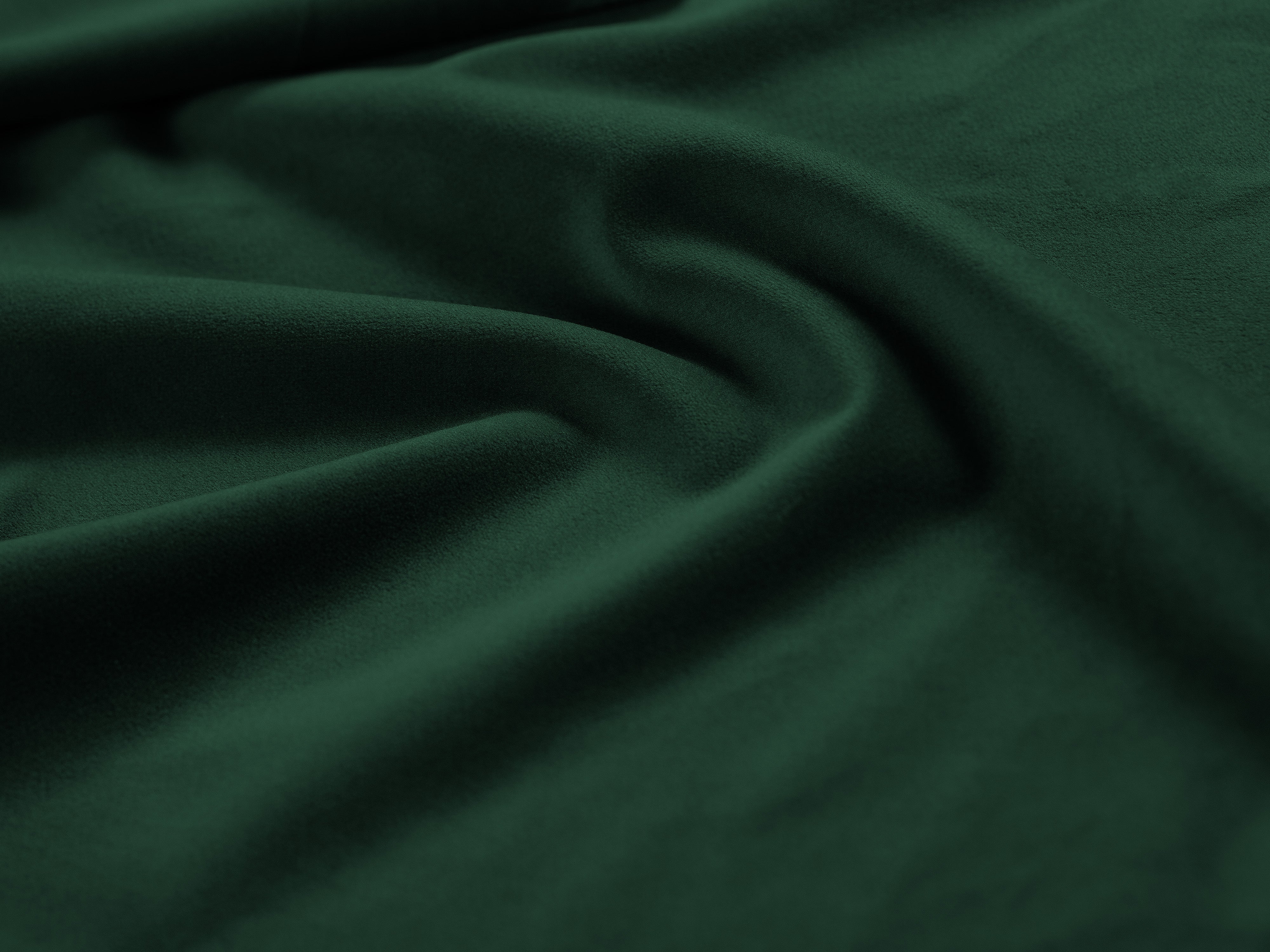 Panoramic Velvet Sofa for 6 People VIENNA in Bottle Green with Black Base