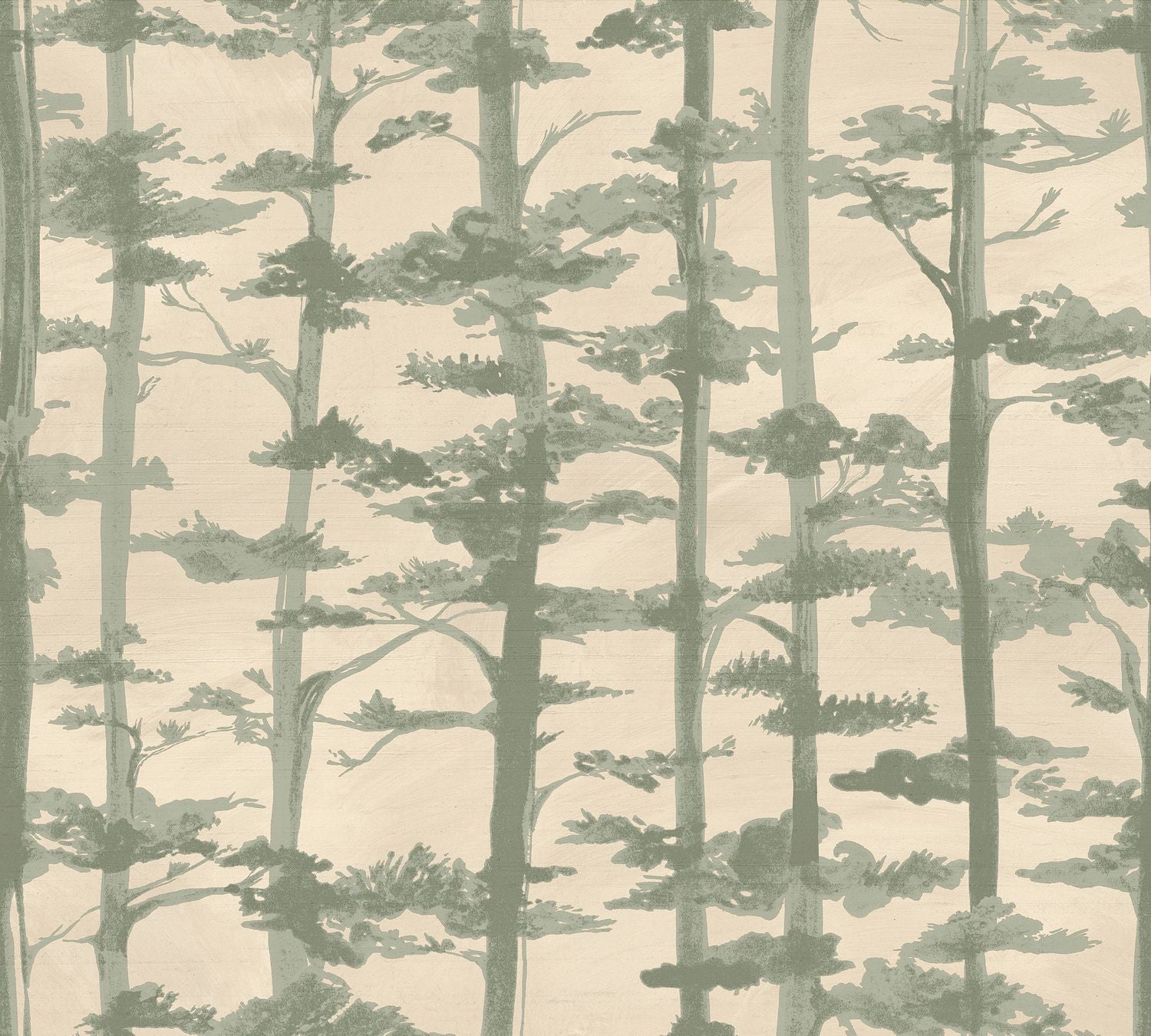 Tapeta strukturalna z motywem roślinnym AME - SABLE/EUCALYPTUS beżowy z zielonym