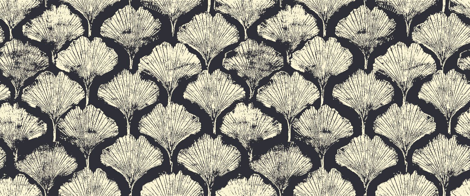 Metallic textile wallpaper with a tree plant motif YINKUO - NOIR DE LUNE black with gold