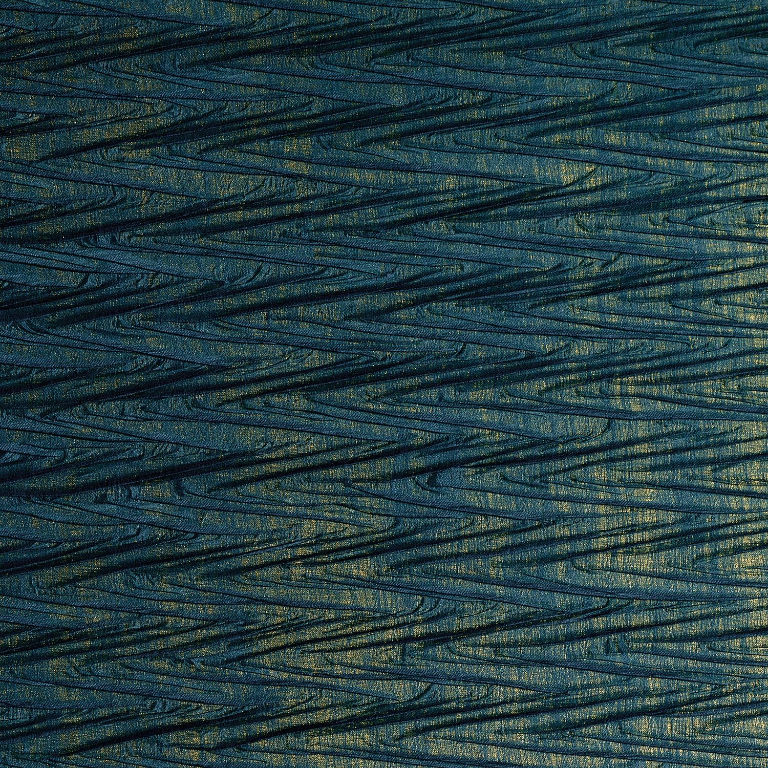 Textured textile wallpaper with a metallic geometric pattern THÉIA in sea green