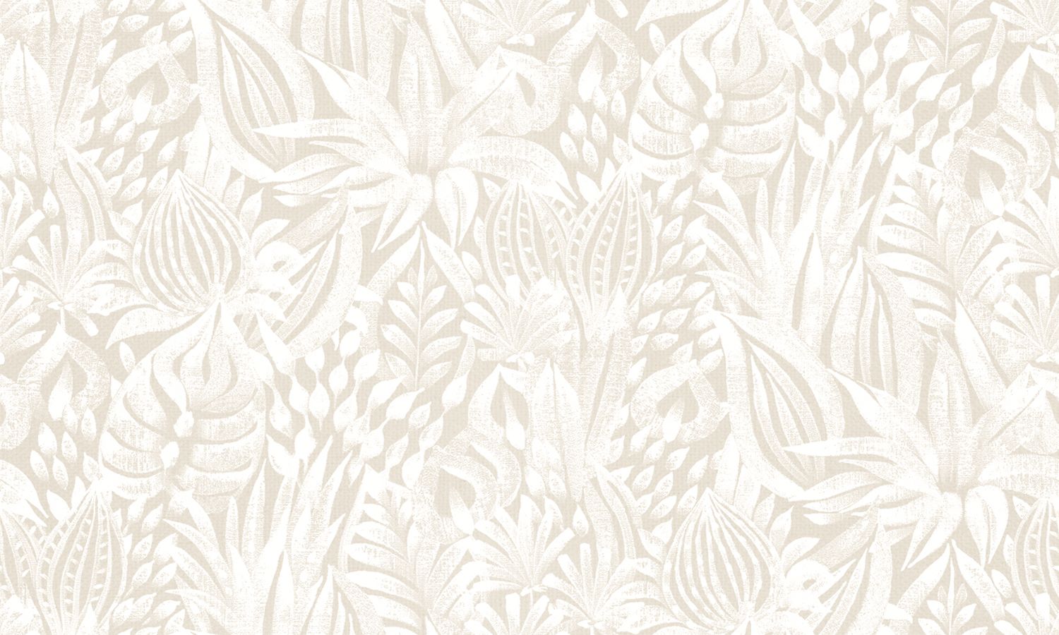 Textile wallpaper with a plant pattern FOLIAGE - BLANC cream