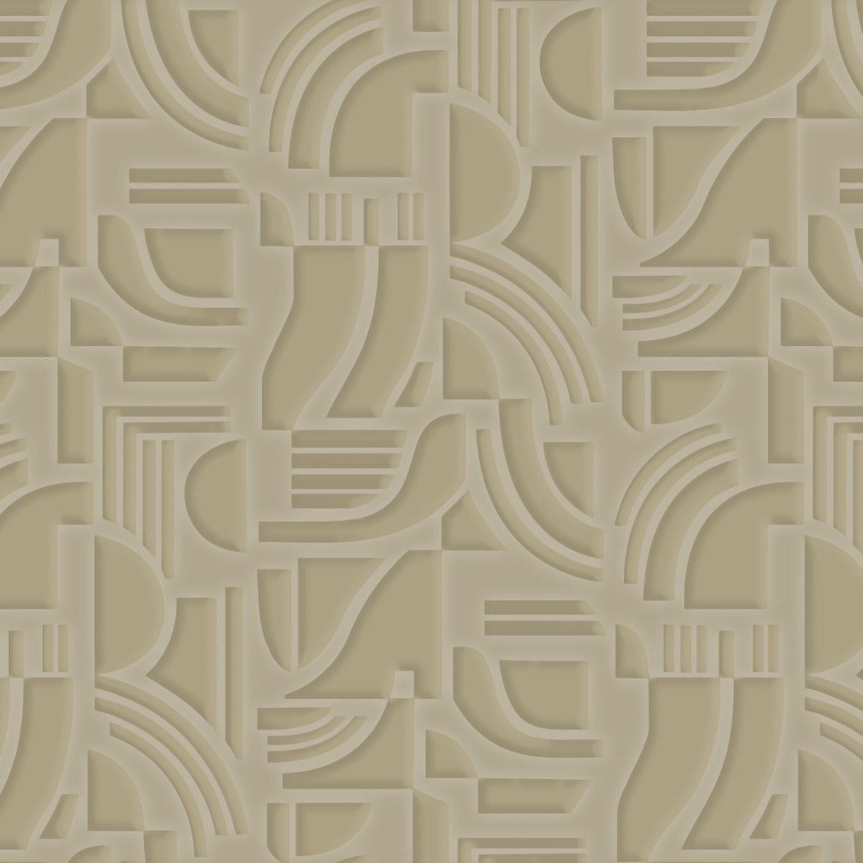 Structural textile wallpaper with geometric pattern ARCANE - BEIGE beige