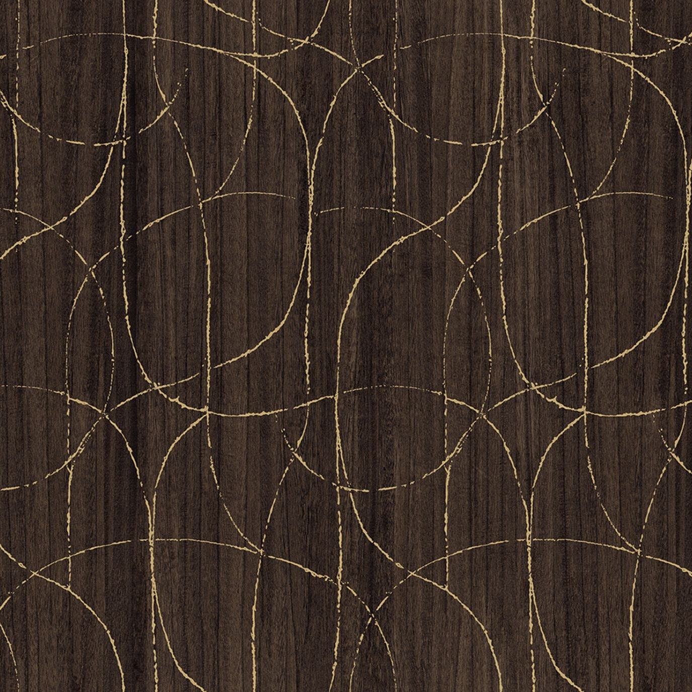 Furnish wallpaper with a metallic abstract pattern SPLENDEUR - ÉBÈNE OR brown
