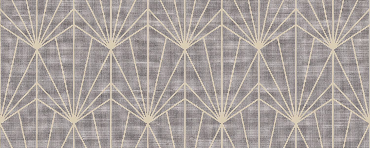 Natural metallic structural wallpaper art deco MAJESTÉ - NOIR DE LUNE PLATINE dark platinum