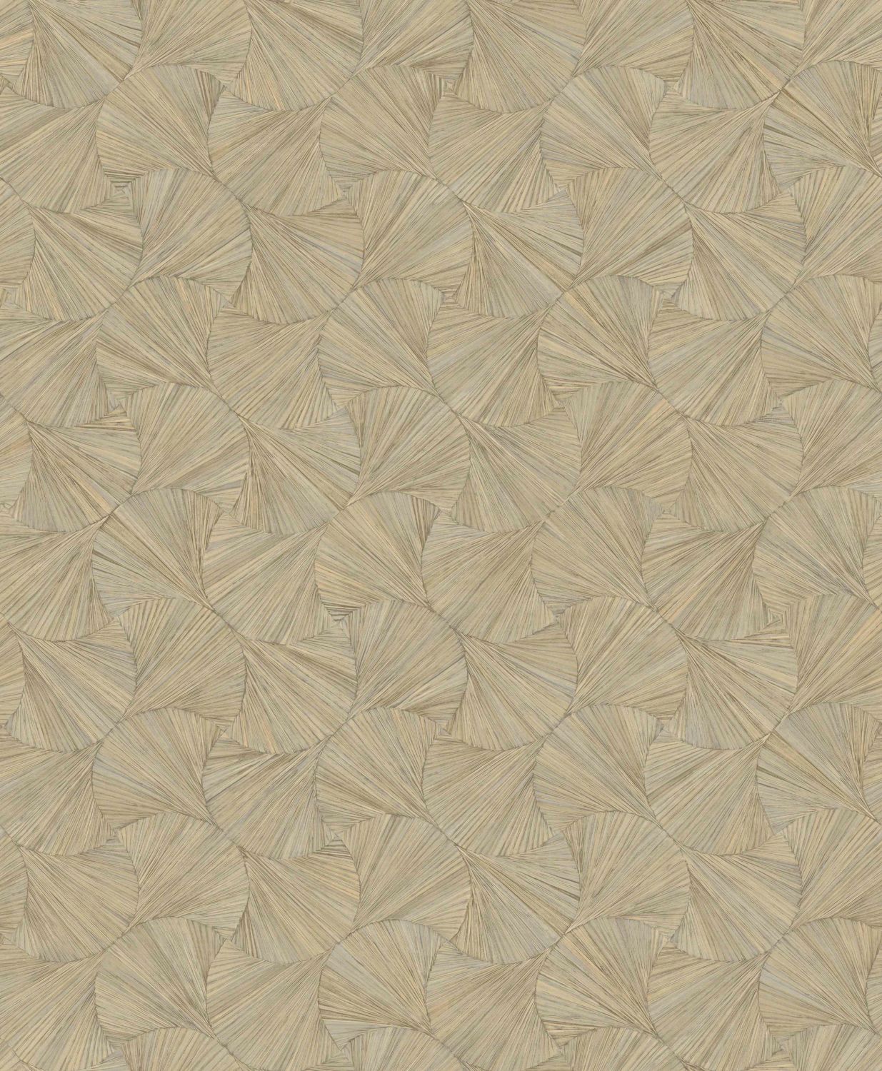 Geometrische Strukturtapete mit pflanzlichem Motiv von LOMBOK - Travertin Beige