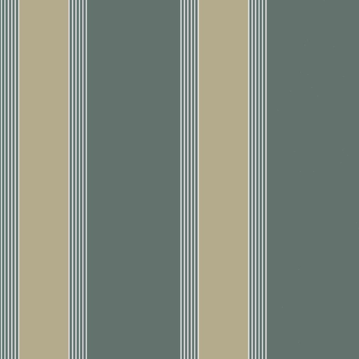 Wallpaper with geometric striped pattern AUTEUIL - CELADON/DORE mint green with gold