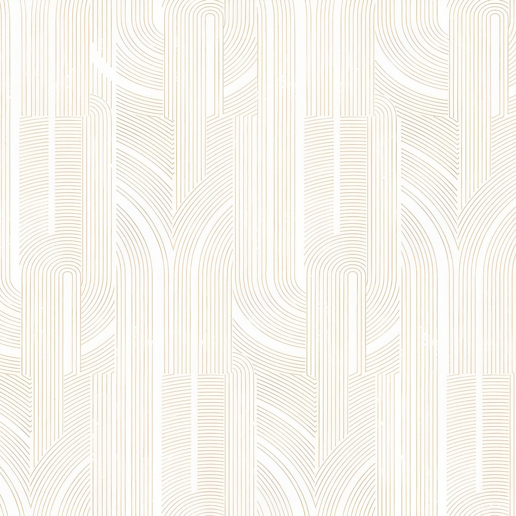 Metallic wallpaper with a geometric striped pattern PORTE DORÉE - WHITE/GOLD white with gold