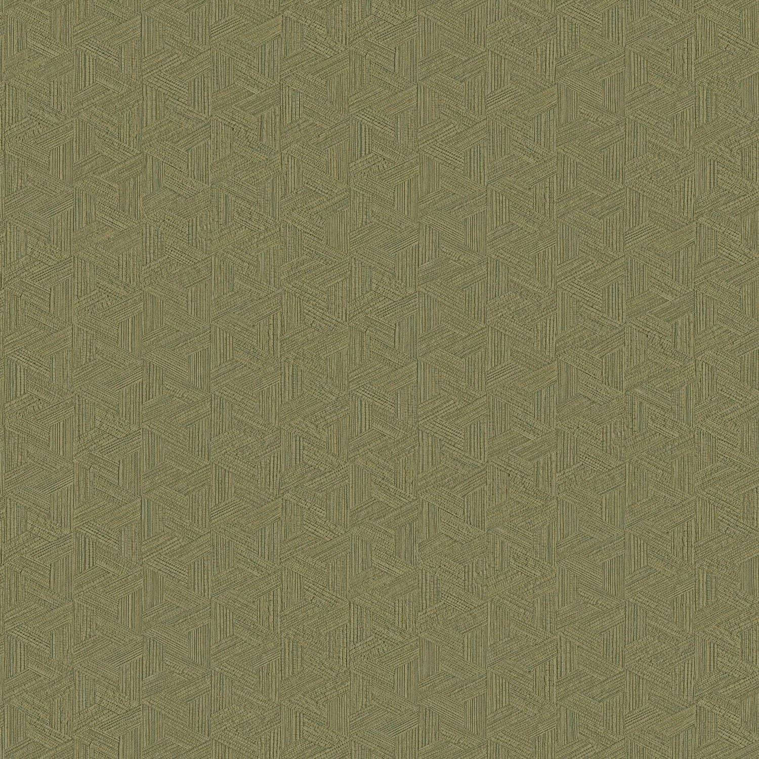 Geometric Structural Wallpaper Inspired by Banana Leaves LINDU - DARK GREEN KAKI