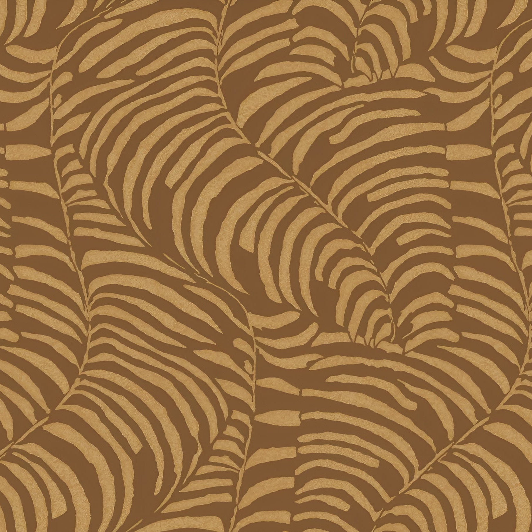 Vlies-Tapete mit Pflanzenmotiv NOBILE - MORDORÉ kupferfarben mit Gold