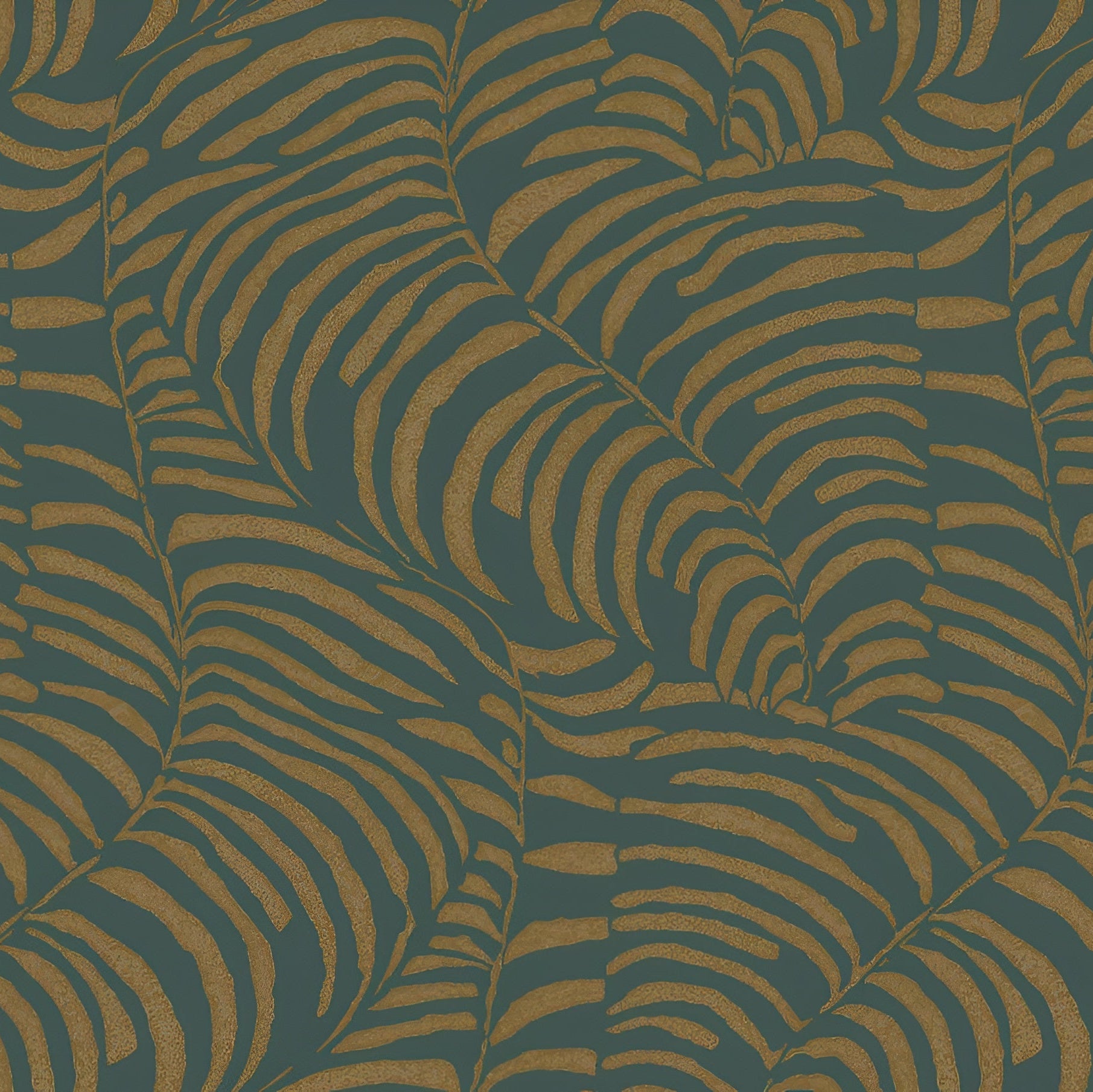 Vlies-Tapete mit Pflanzenmotiv NOBILE - JASPE/DORÉ grün mit Gold