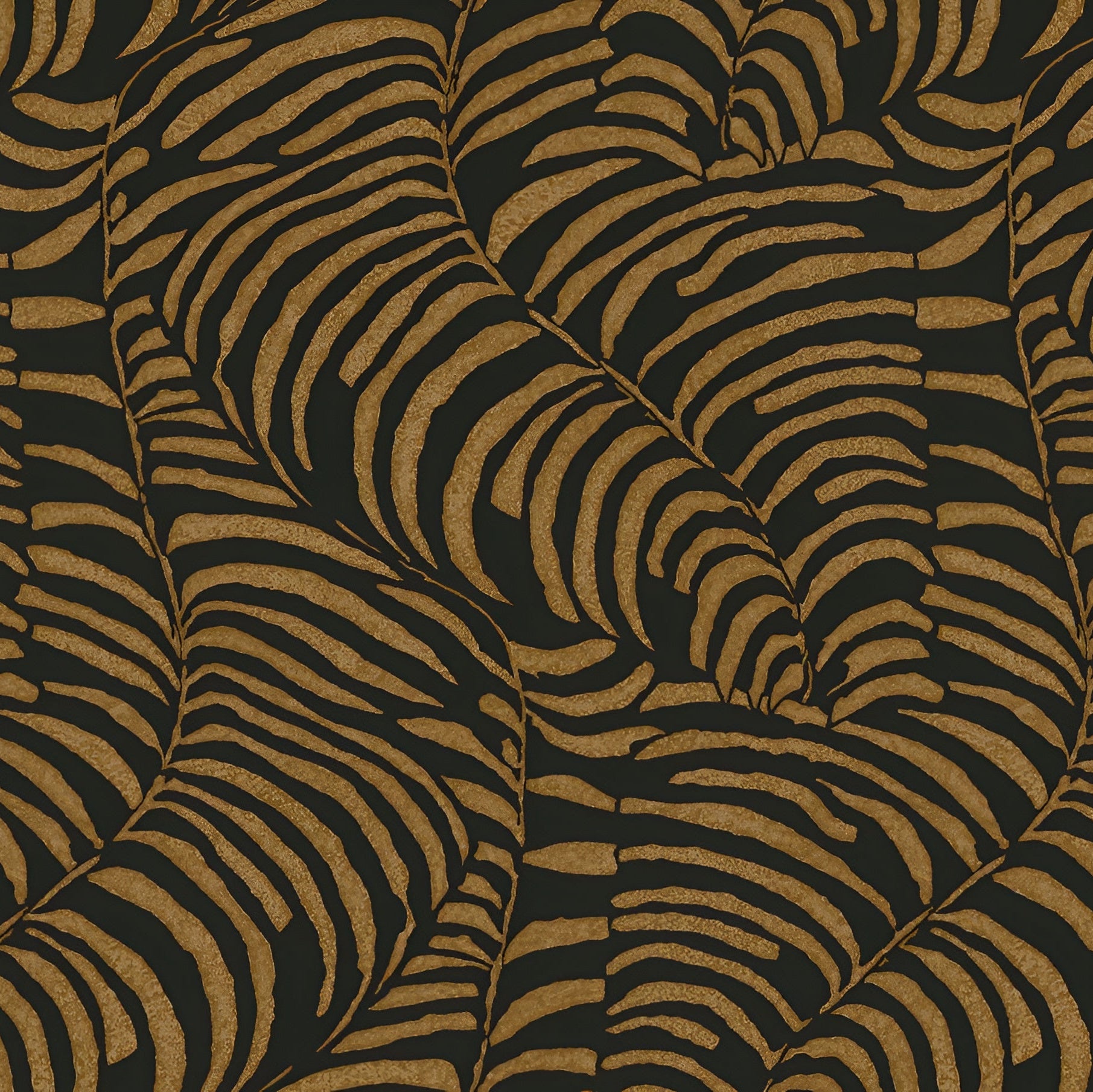 Vlies-Tapete mit Pflanzenmotiv NOBILE - NOIR/DORÉ schwarz mit Gold