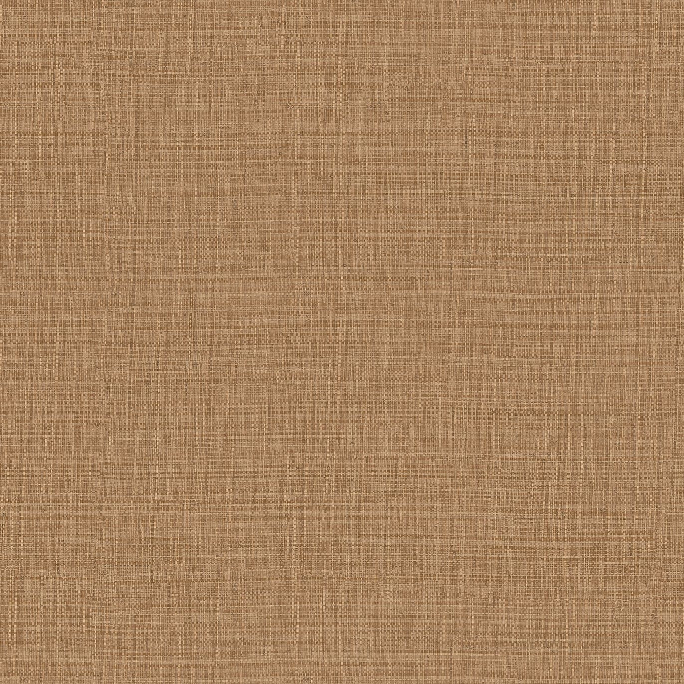 Structural vinyl wallpaper imitating woven raffia SIERRA - CAMEL golden brown