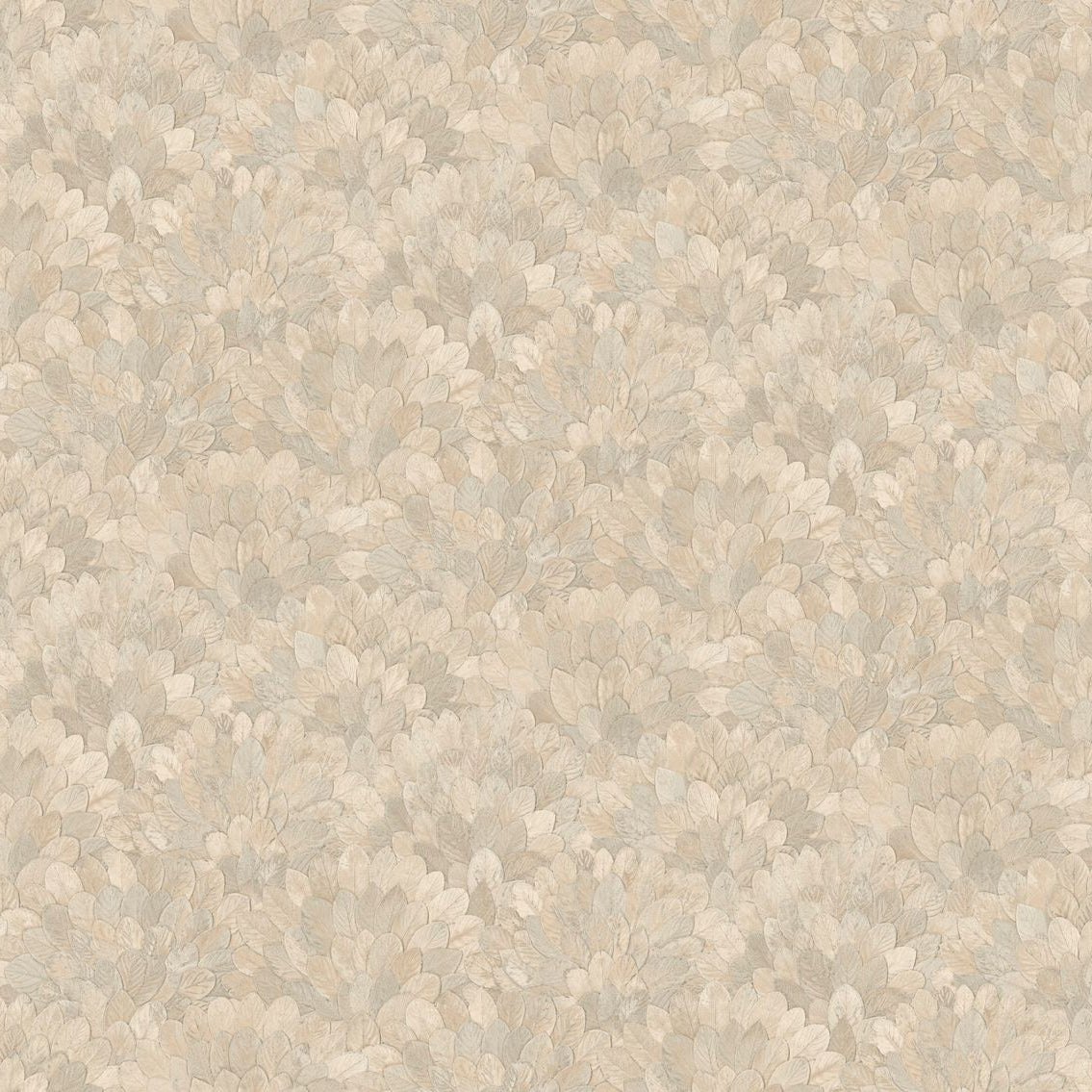 Structural vinyl wallpaper with a plant motif FEIJOA - GRÈGE gray-beige