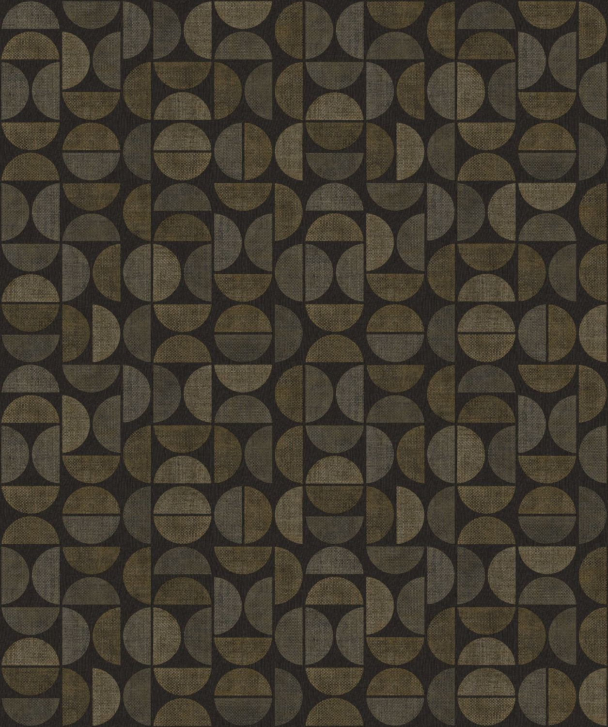 Structural vinyl wallpaper with geometric pattern DUALIS - ÉBÈNE brown