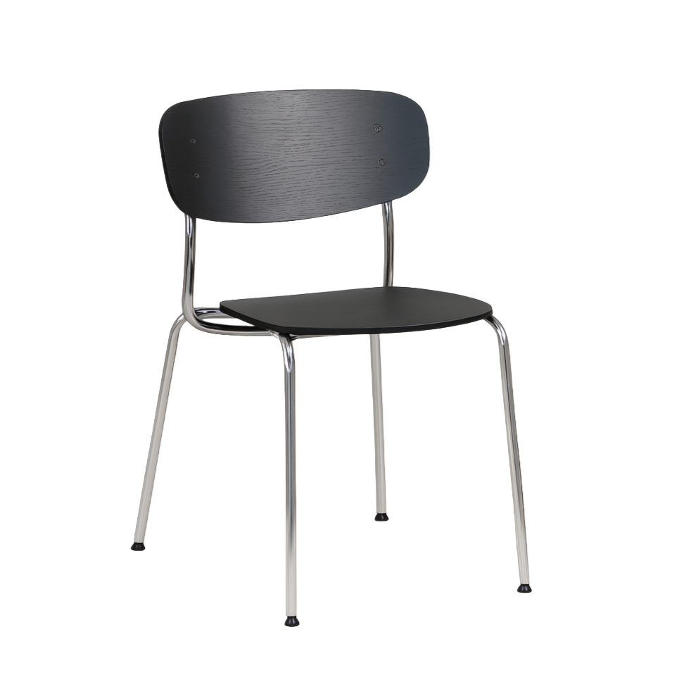 SPLOT Chair black oak wood with chrome base