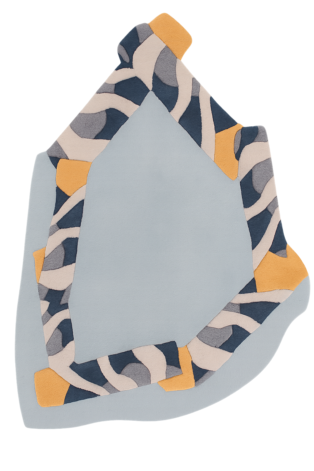 Asymmetrical Decorative Rug FRAME Light Blue