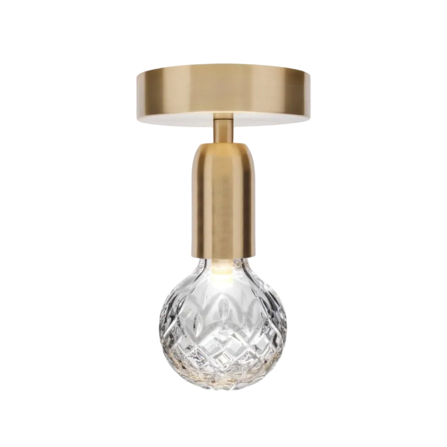 CRYSTAL BULB ceiling lamp with crystal glass and brass finish