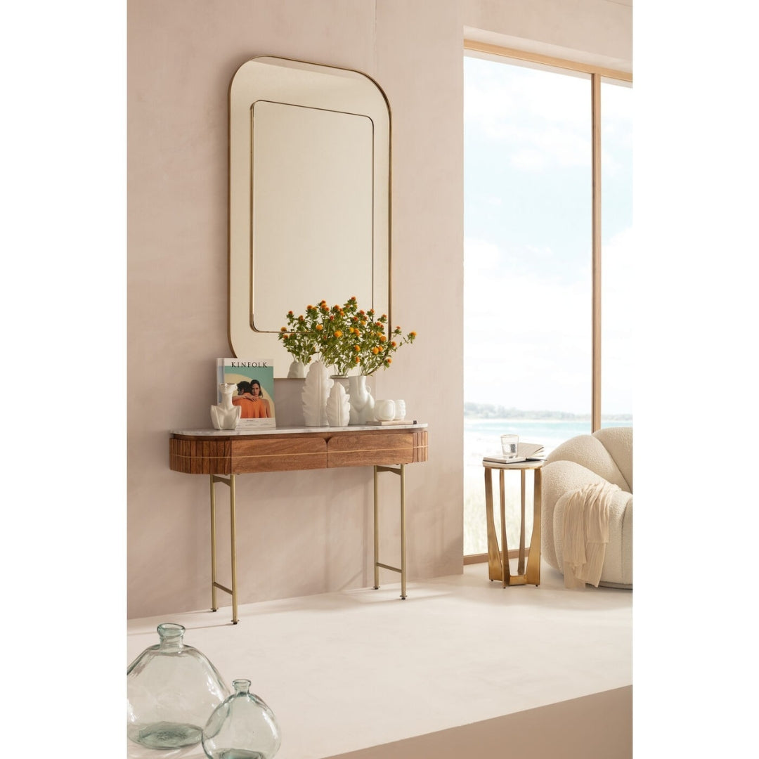 Grace Lite wood console with a marble top