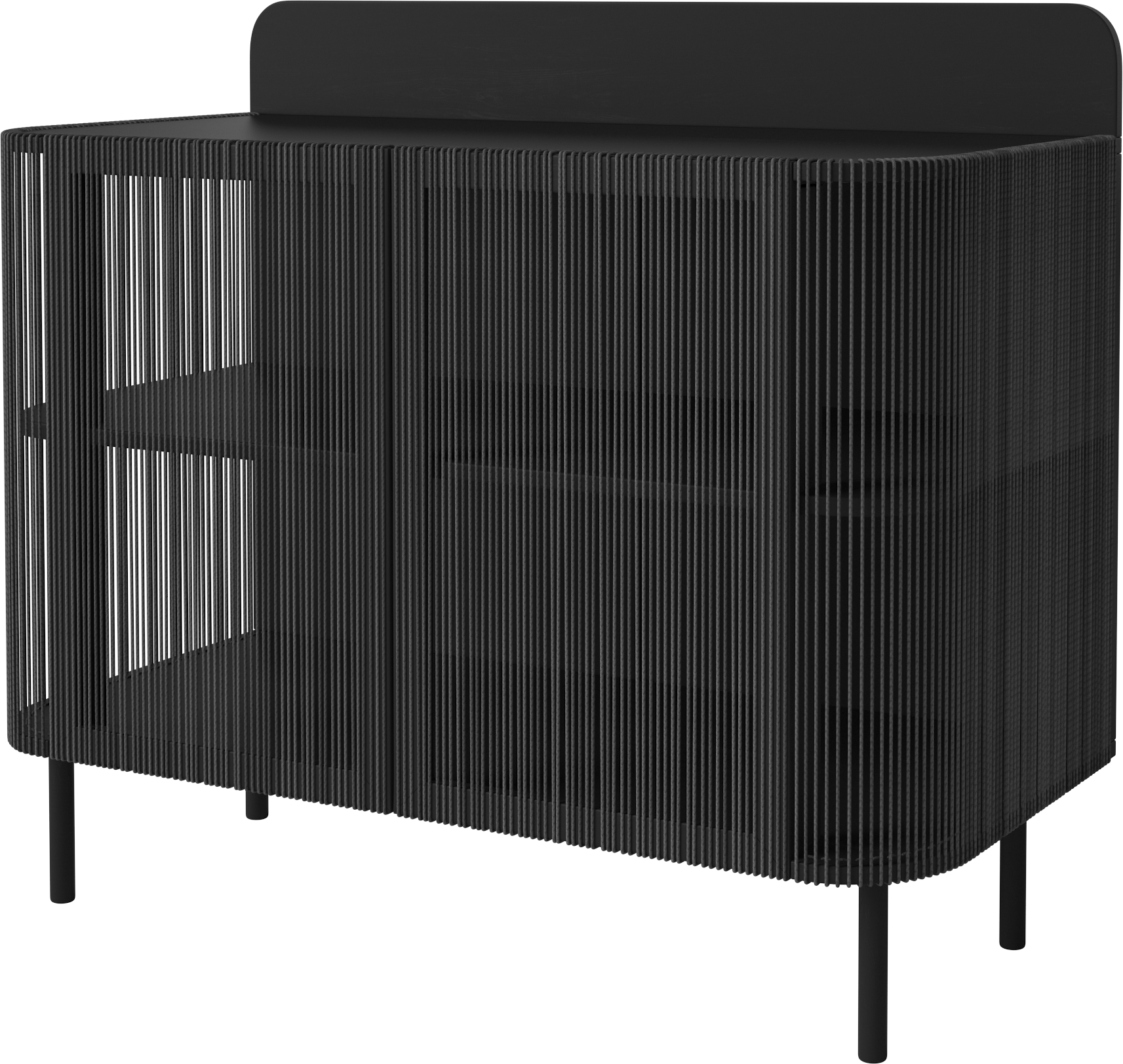 DJ -Konsolenkabel schwarzes Eichenholz Holz
