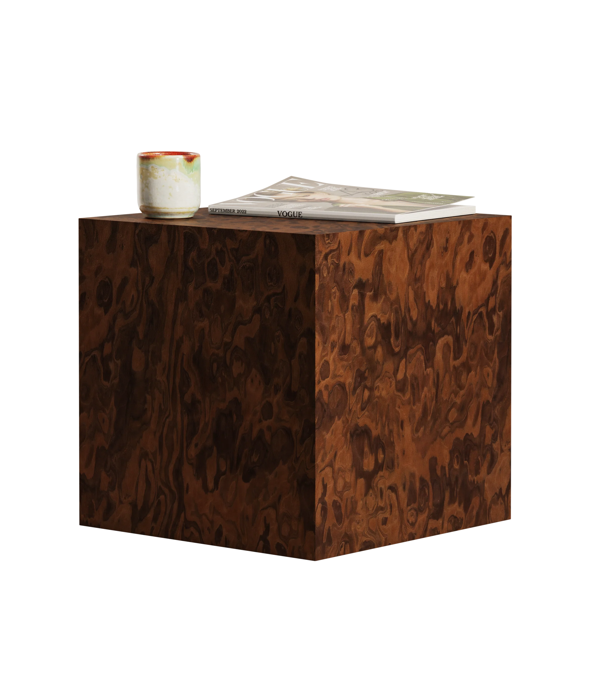 CUBE California Burl Side Table
