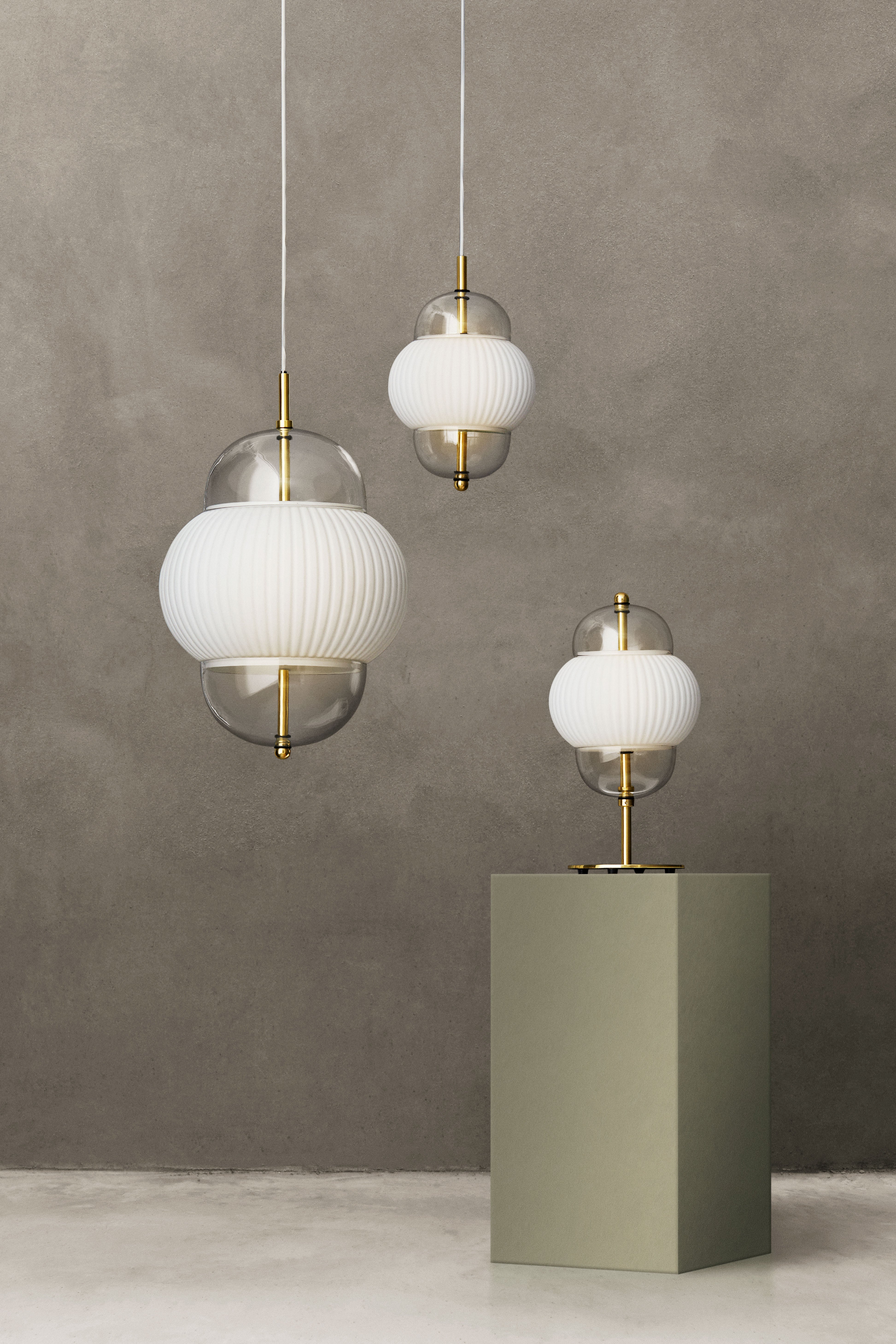SHAHIN pendant lamp white with gold