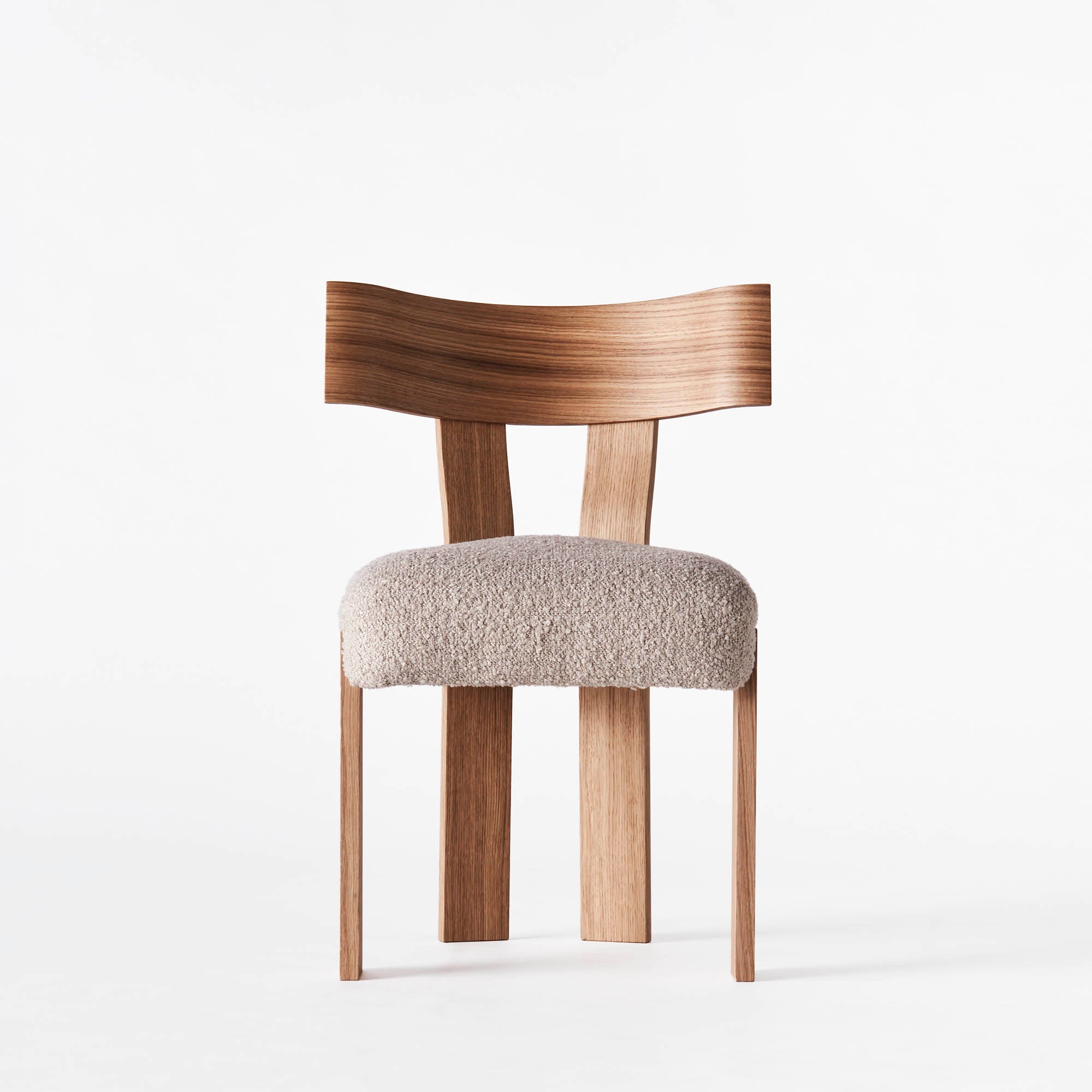 Stuhl ALBA beige Boucle mit Eichenbasis