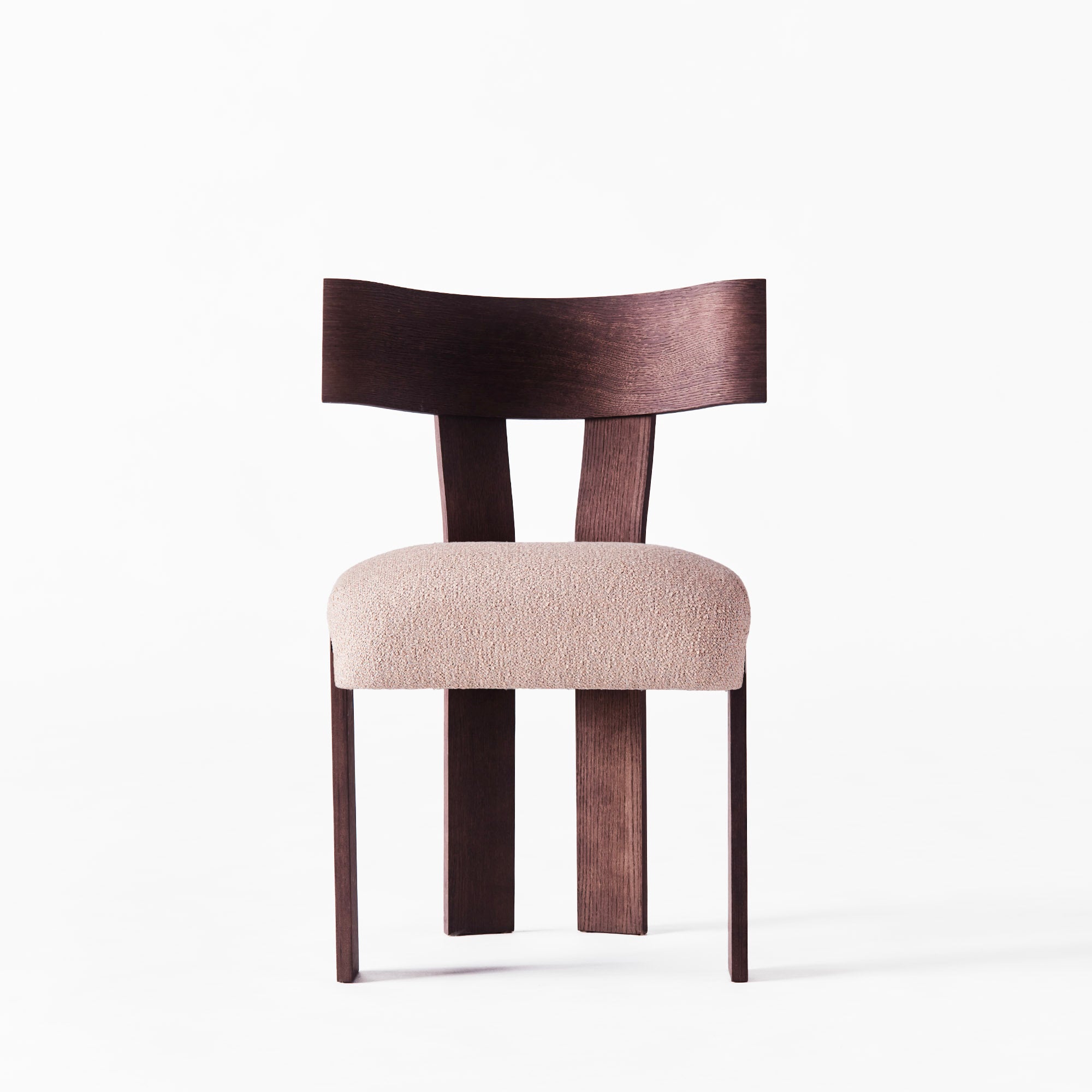 Stuhl ALBA beige mit dunklem Eichenfuß