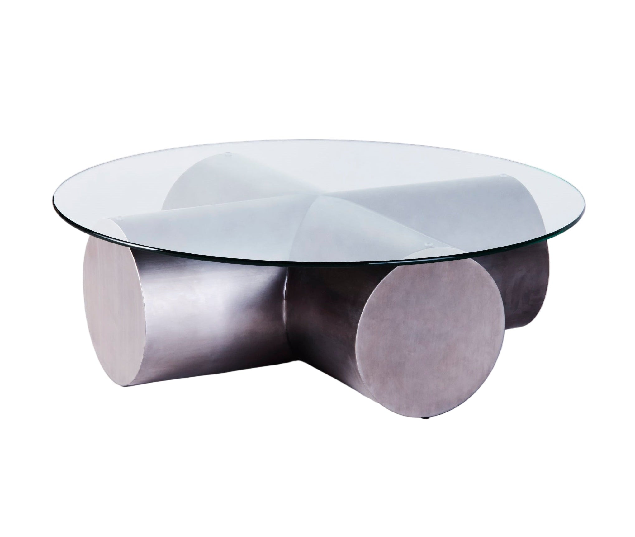 CROSS coffee table polished steel