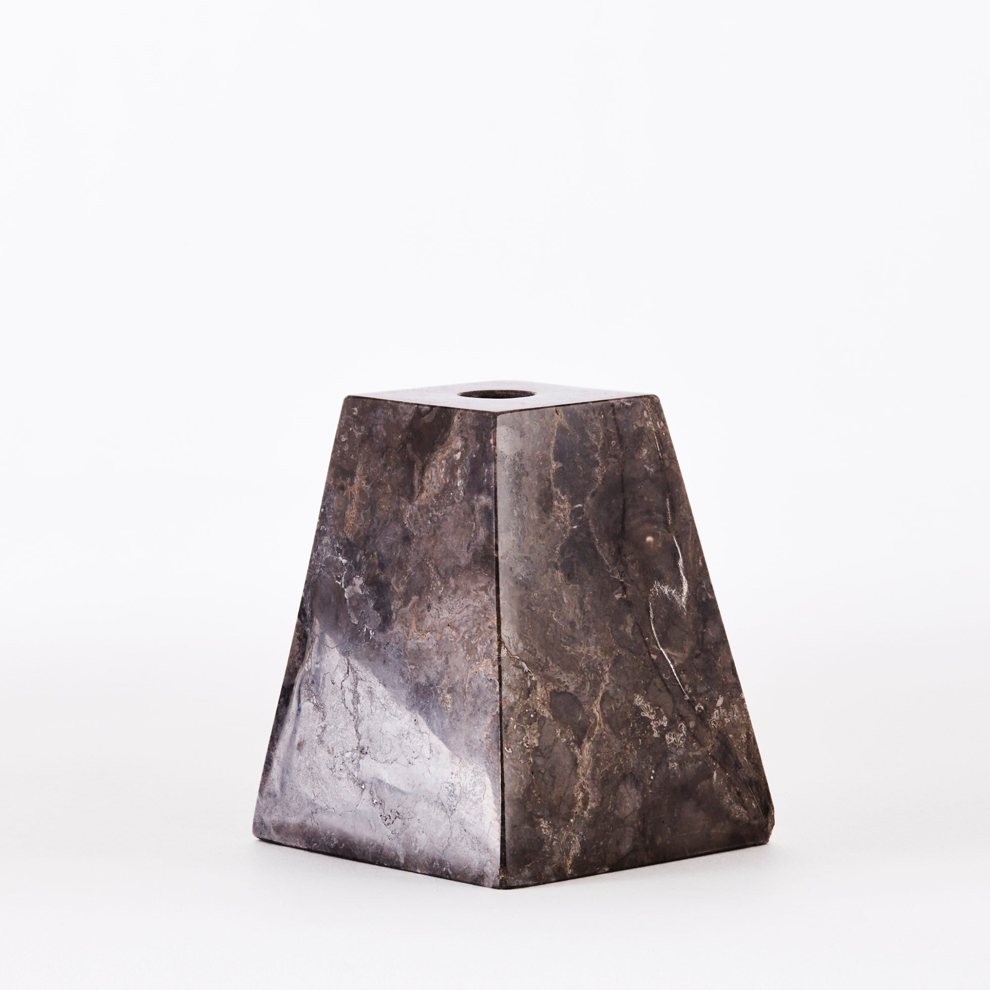 PYRAMID Candle Holder Set Gray Marble