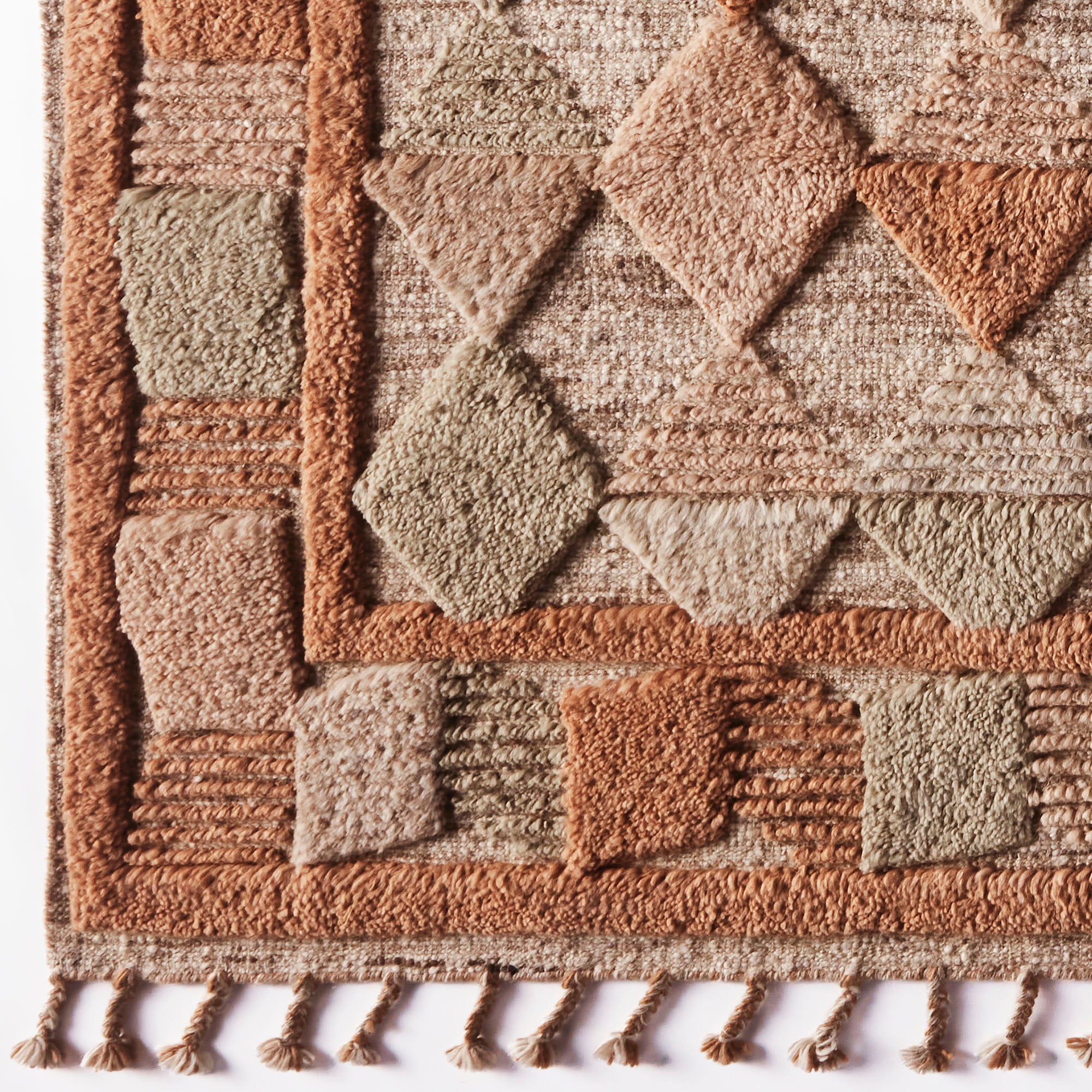 Beige LISBON rug with brown