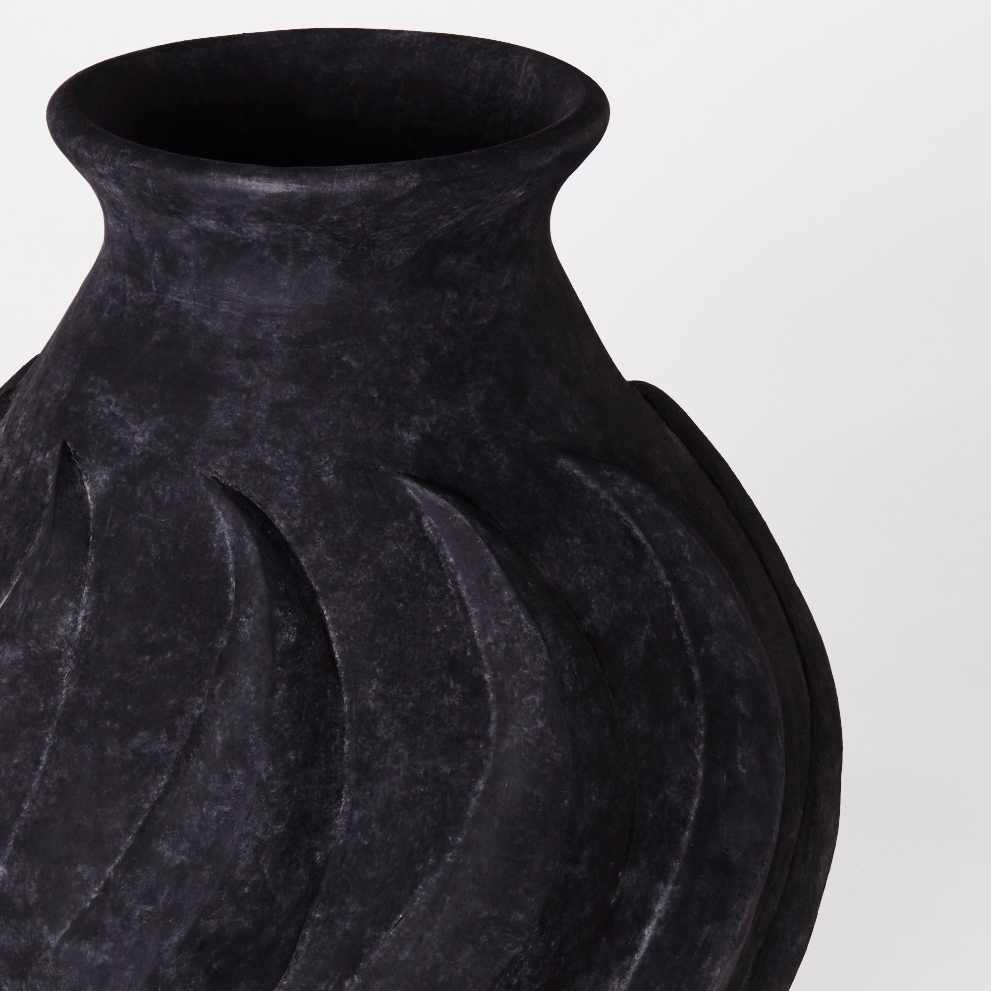 Vase SWIRL schwarze Keramik