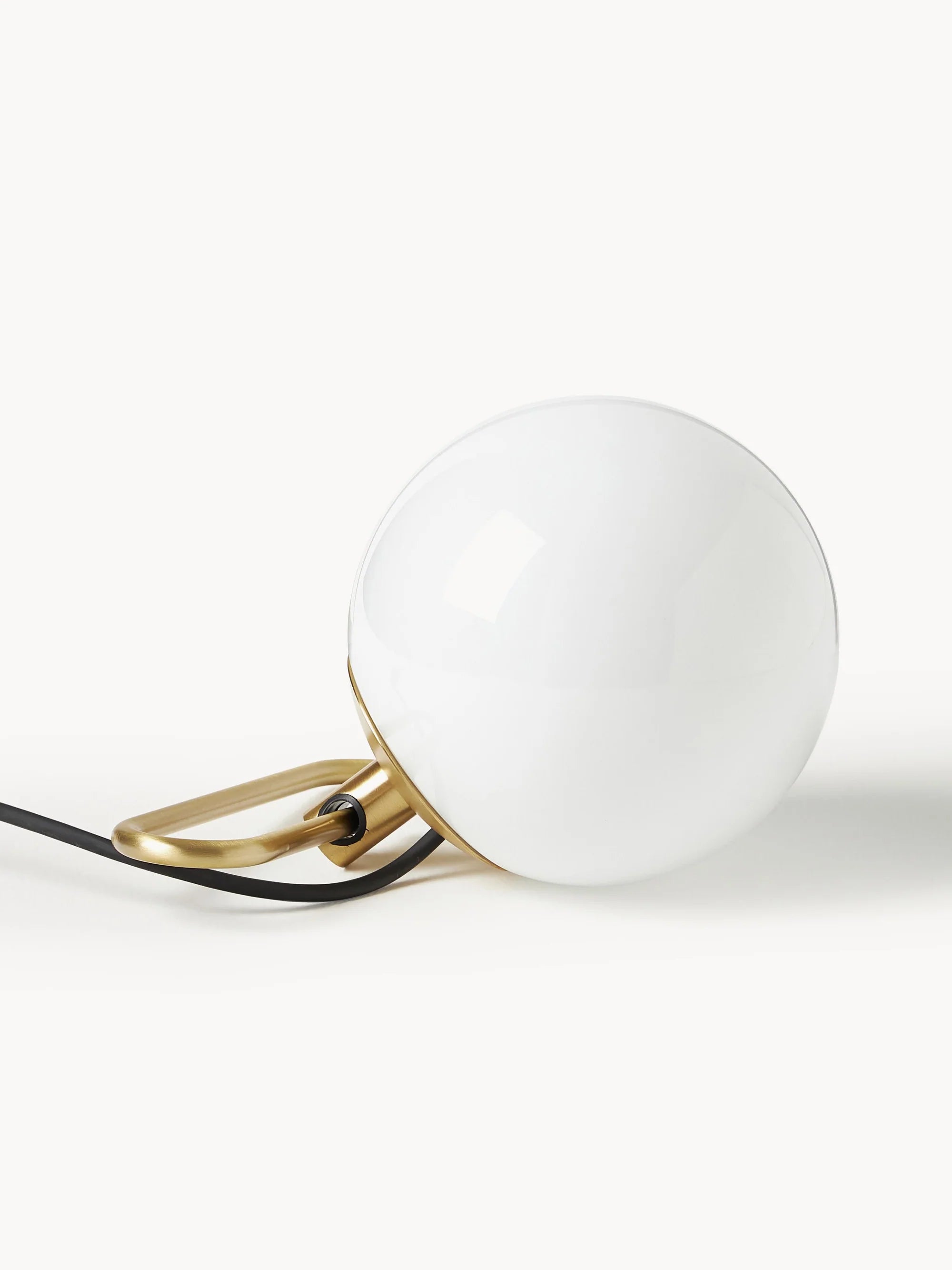 Tischlampe NH1217 aus Messing mit weißem Glas