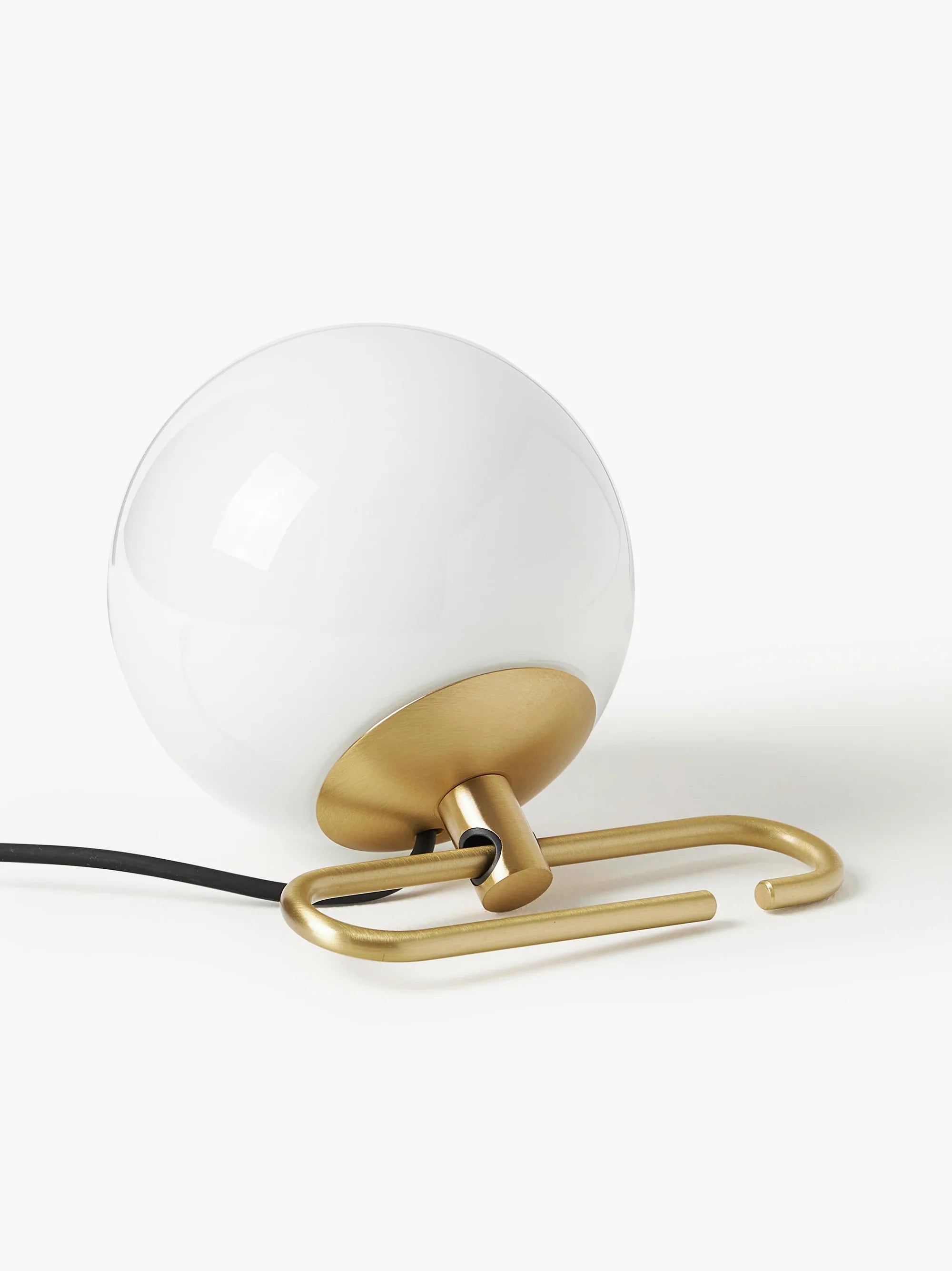 Tischlampe NH1217 aus Messing mit weißem Glas