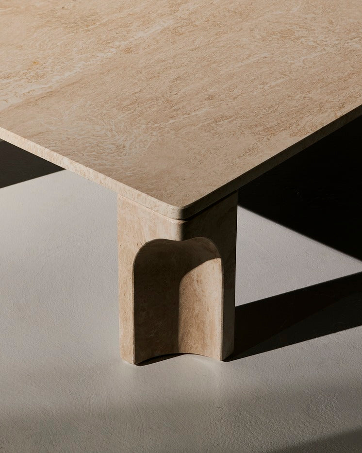 DORIC cream travertine coffee table
