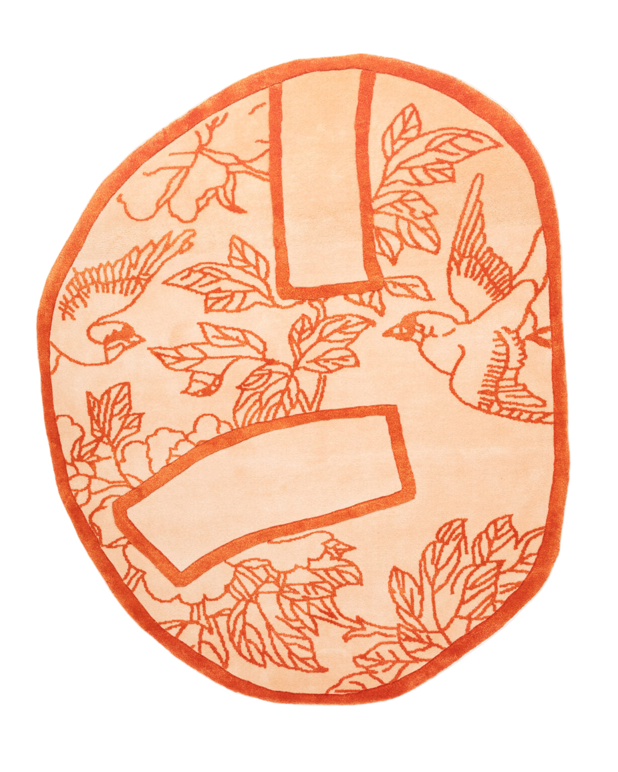 Asymmetrischer dekorativer Teppich STARLINE in Rosa mit Senfgelb