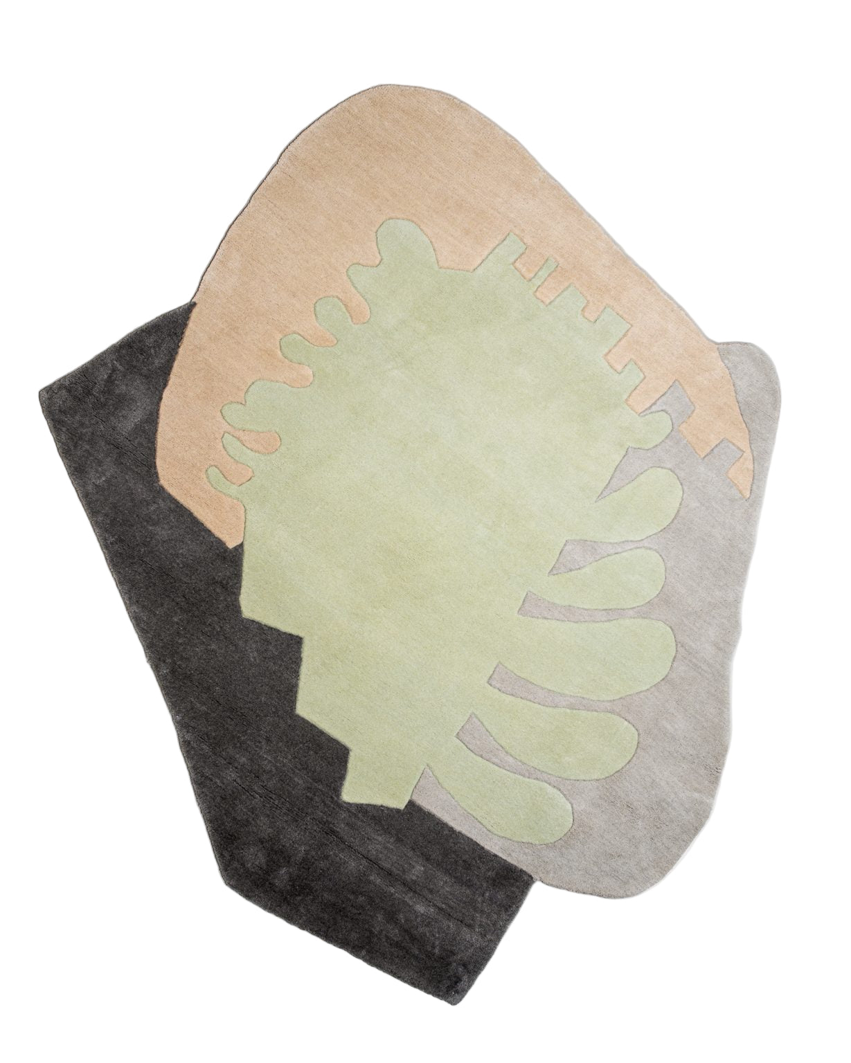 Asymmetrical decorative rug FUSION green with gray