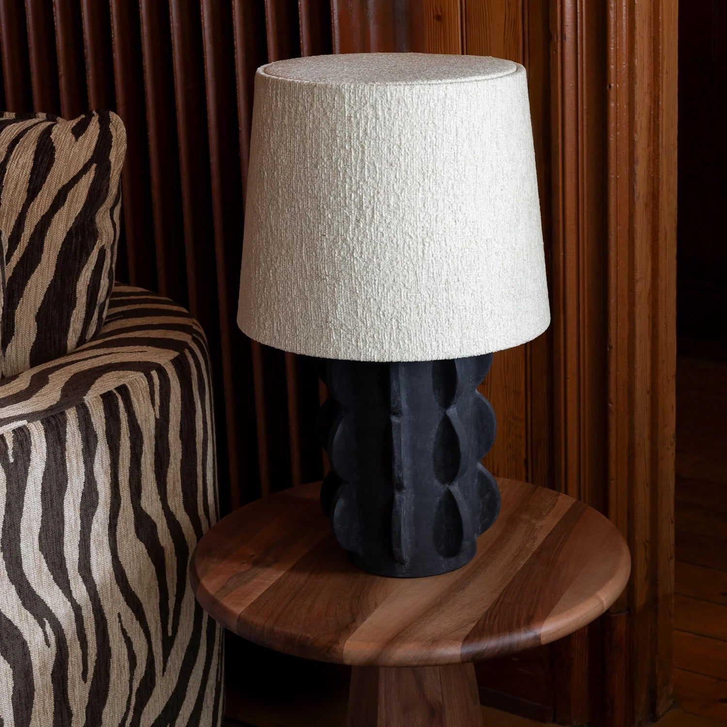HEXAGON side table walnut wood