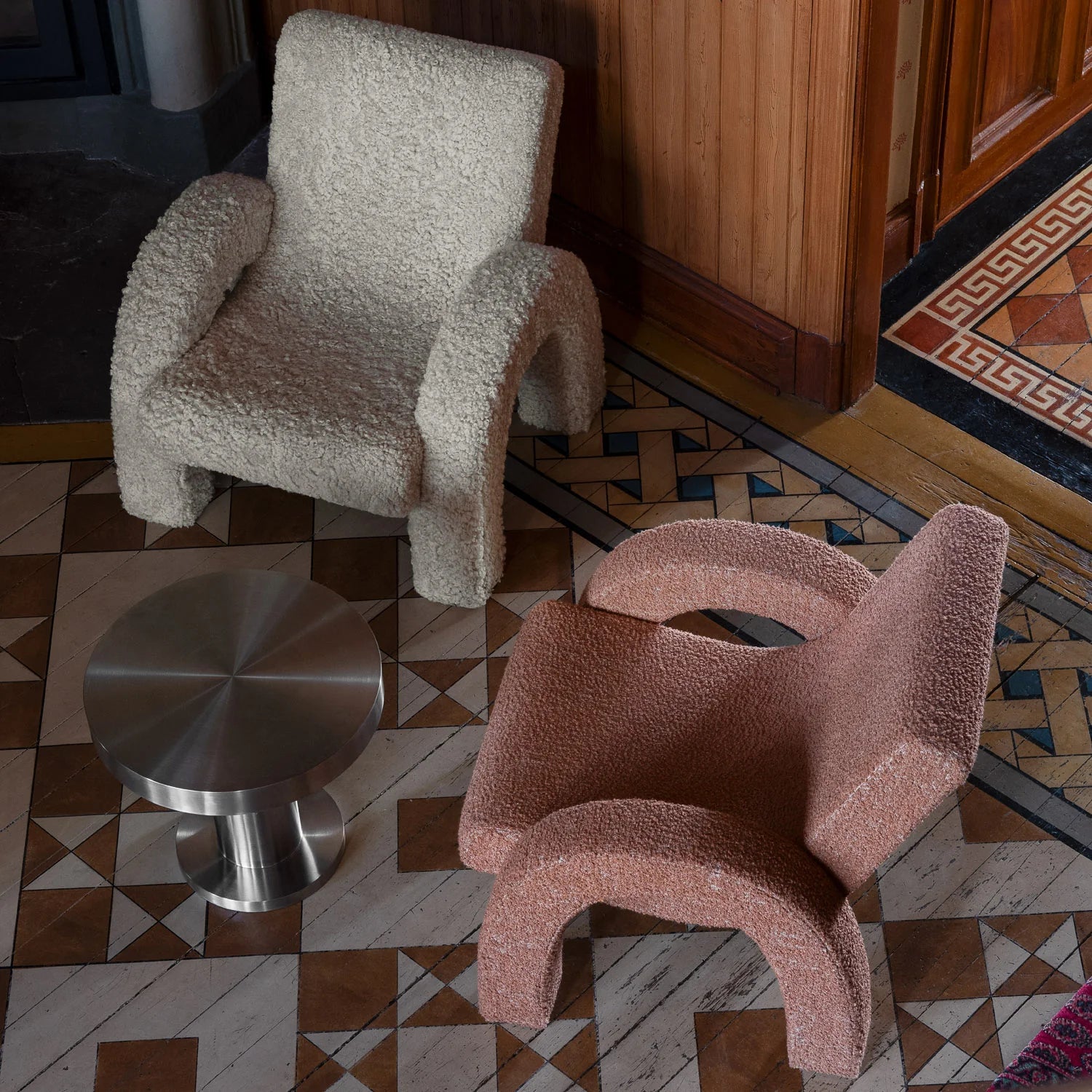 Sessel ARCO rosa Boucle