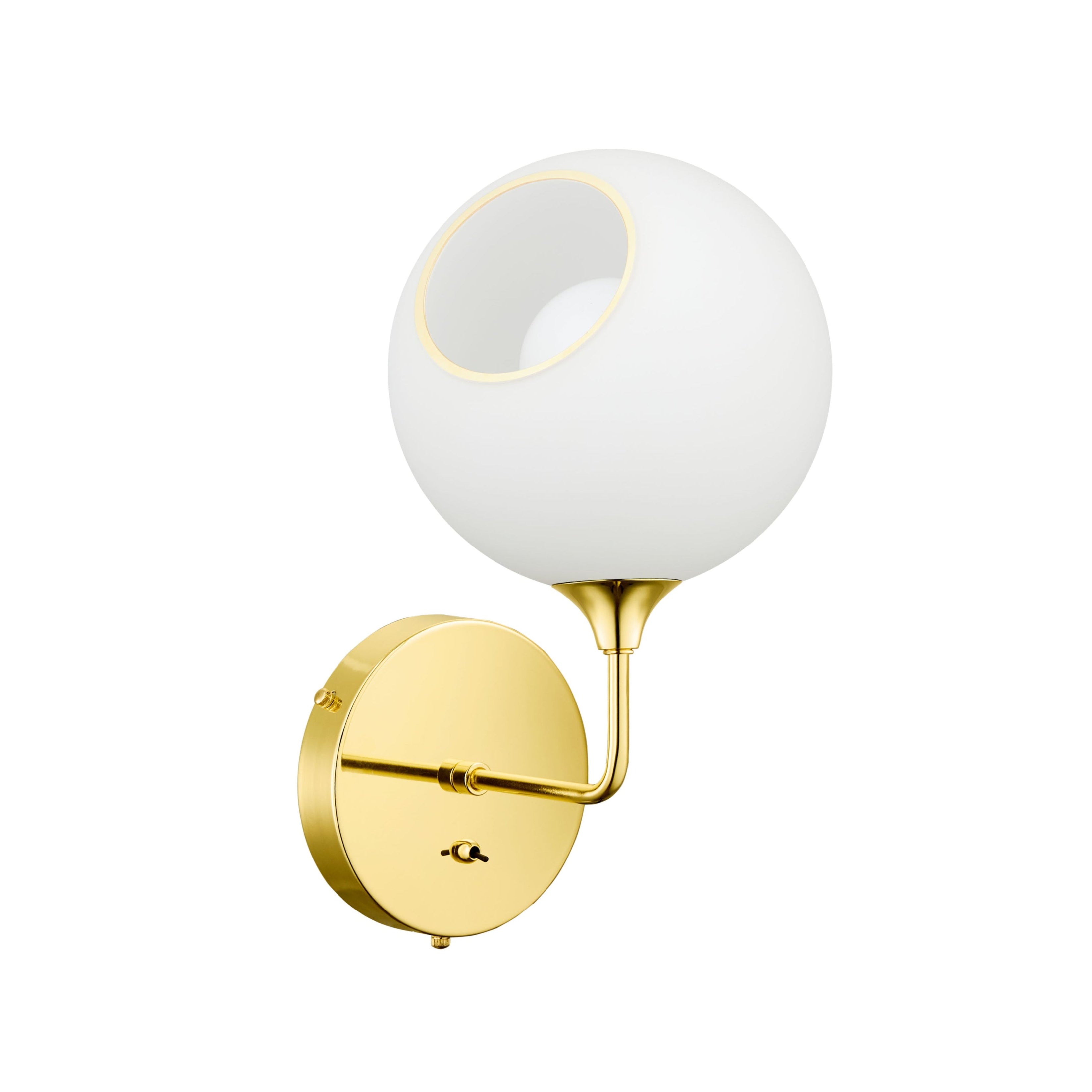 BALLROOM wall lamp white glass with a gold base