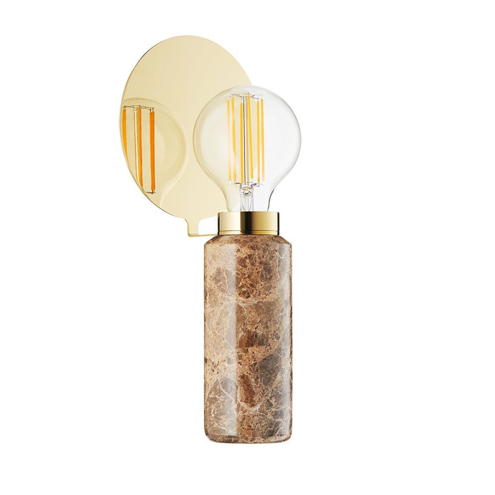 BLINDSPOT table lamp brown marble with brass finish