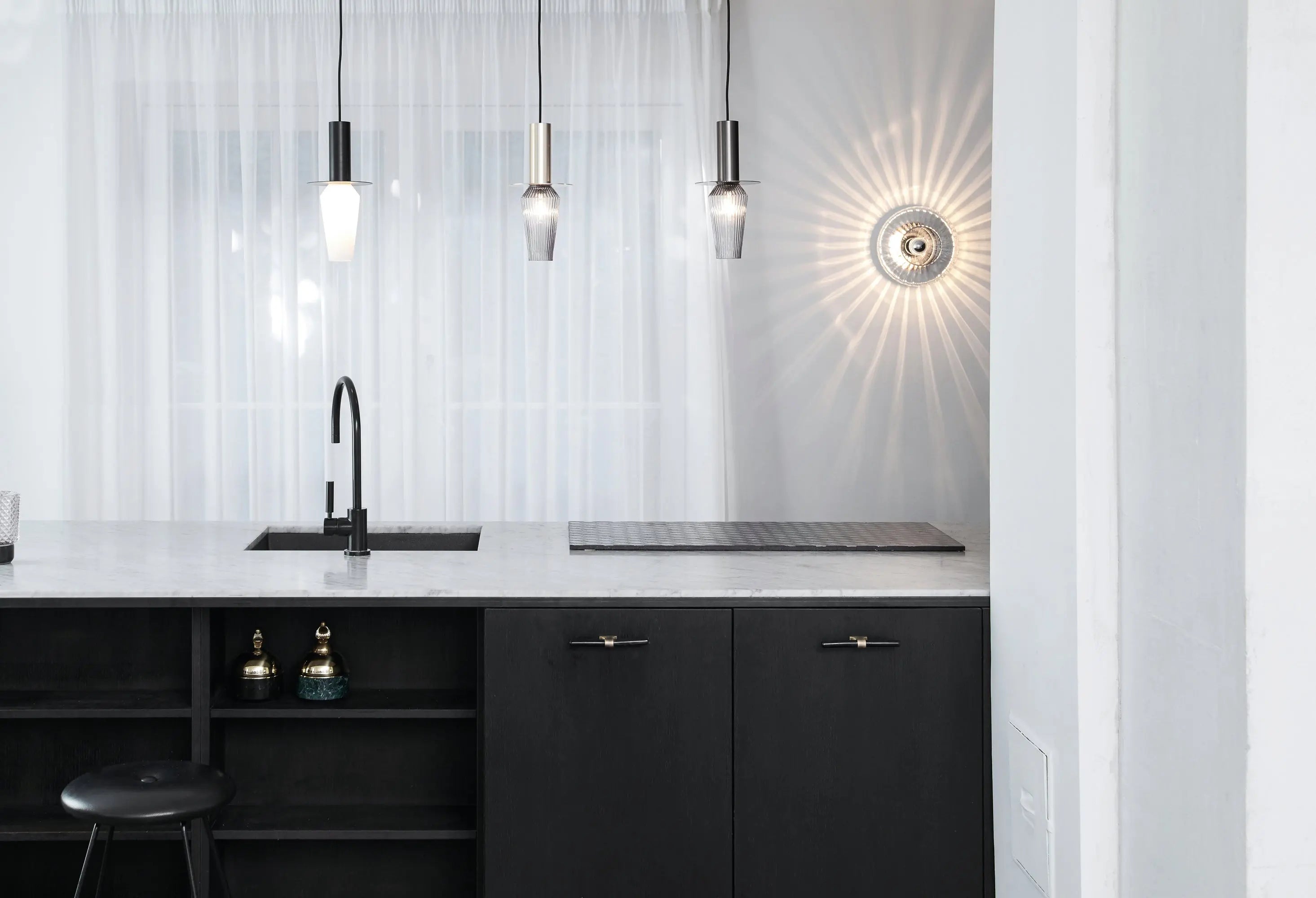 Kinkiet NEW WAVE OPTIC dymione szkło – lampa ścienna