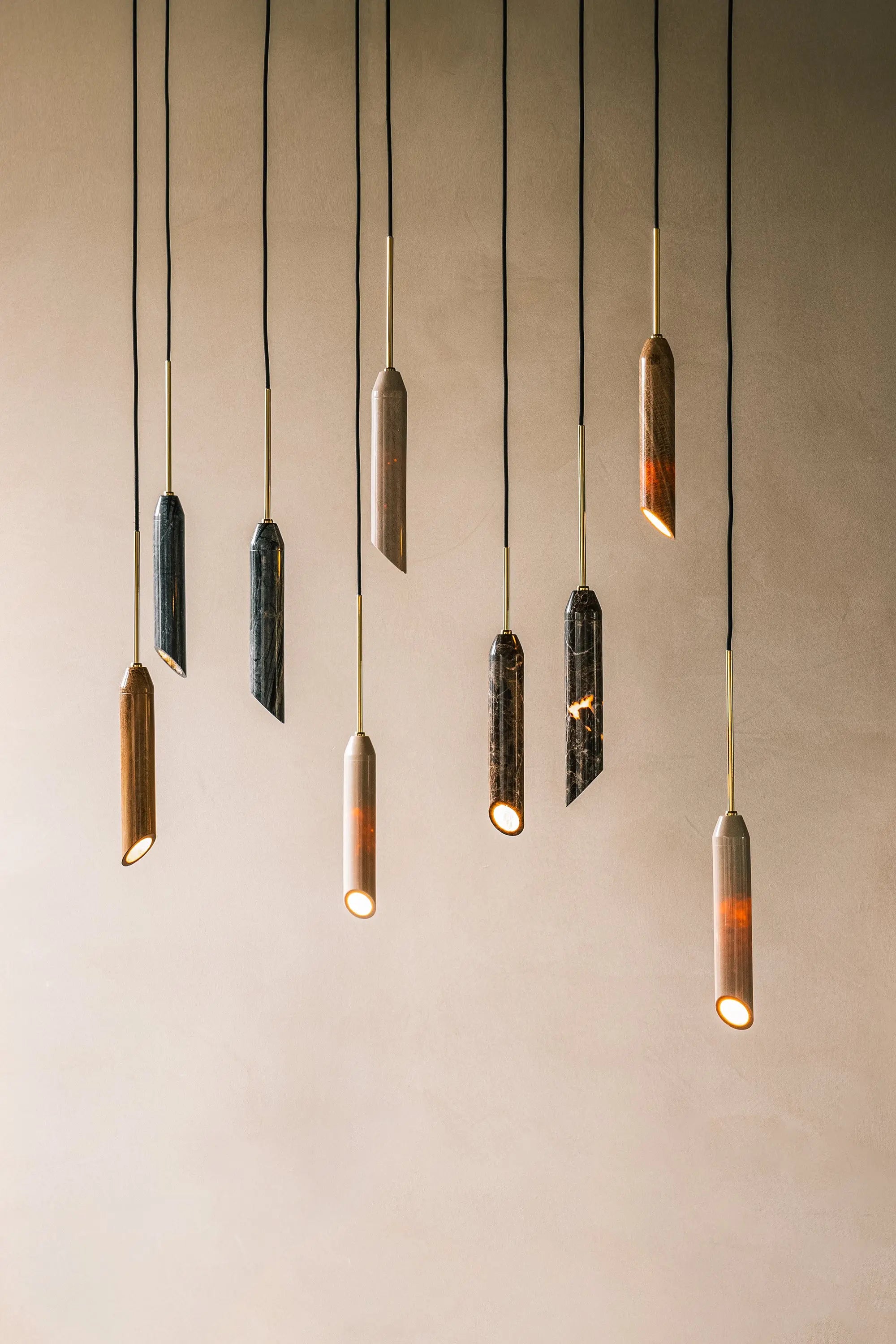 Lampa wisząca MARBLE ART jasnobrązowy marmur – styl nowoczesny
