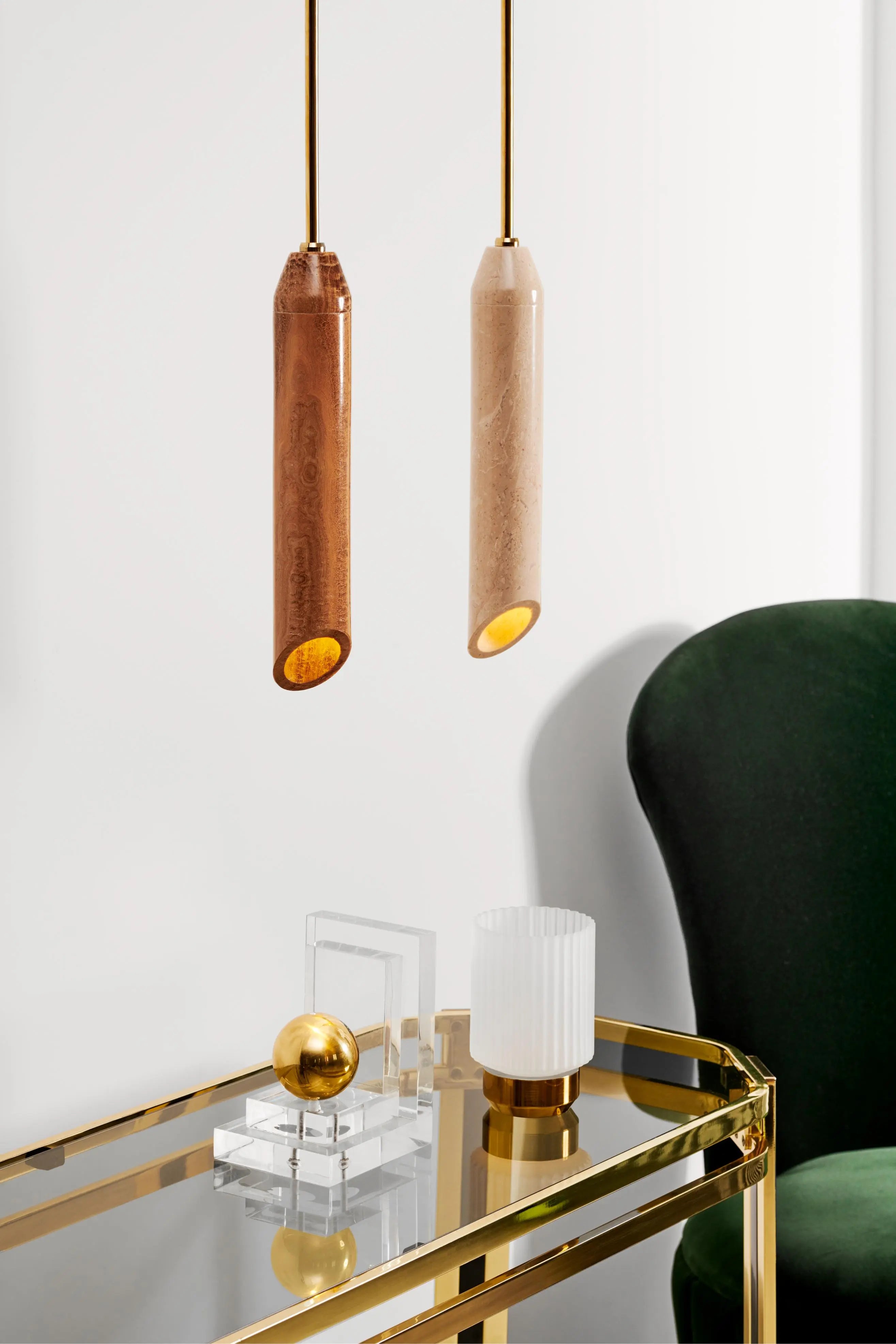 Lampa wisząca MARBLE ART piaskowy marmur – styl nowoczesny