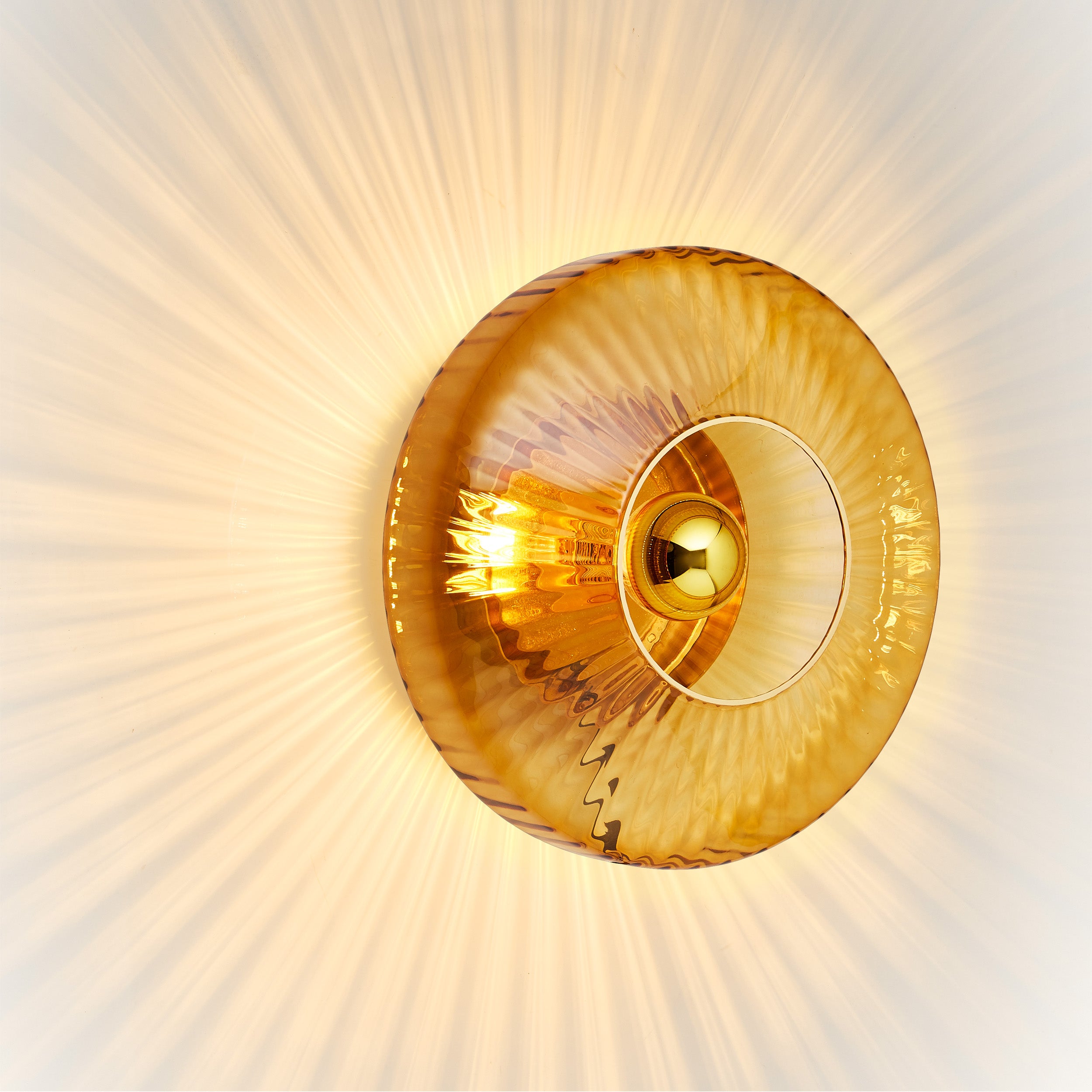 Wandleuchte NEW WAVE OPTIC bernsteinfarben transparent