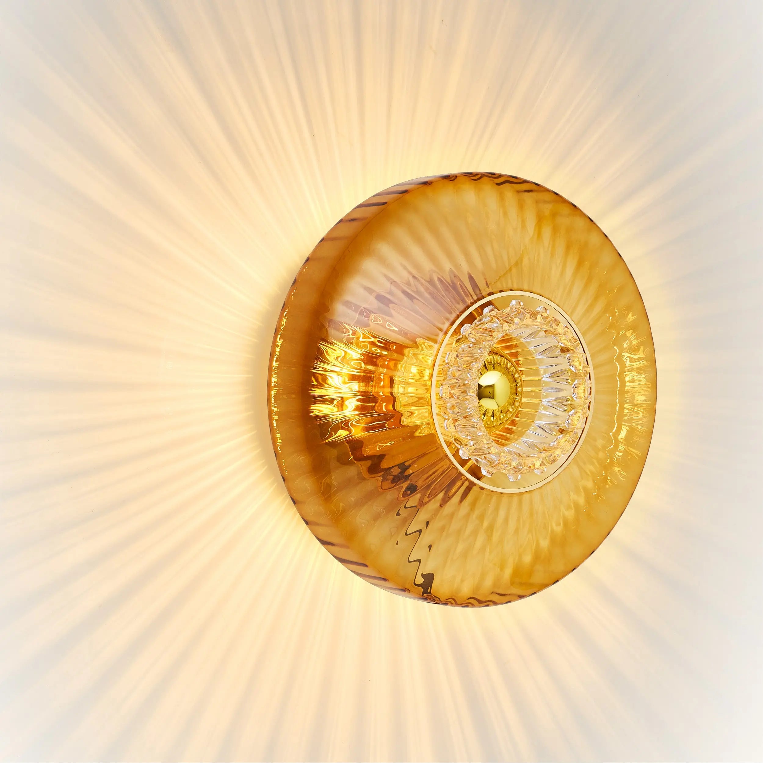 Kinkiet NEW WAVE OPTIC bursztynowy transparentny na ścianę